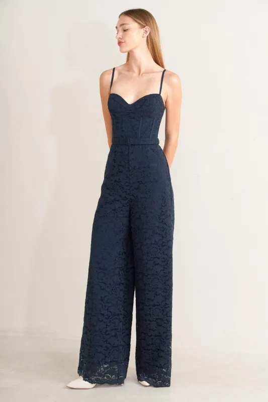 Evening Muse Woven Lace Jumpsuit made by Flying Tomato