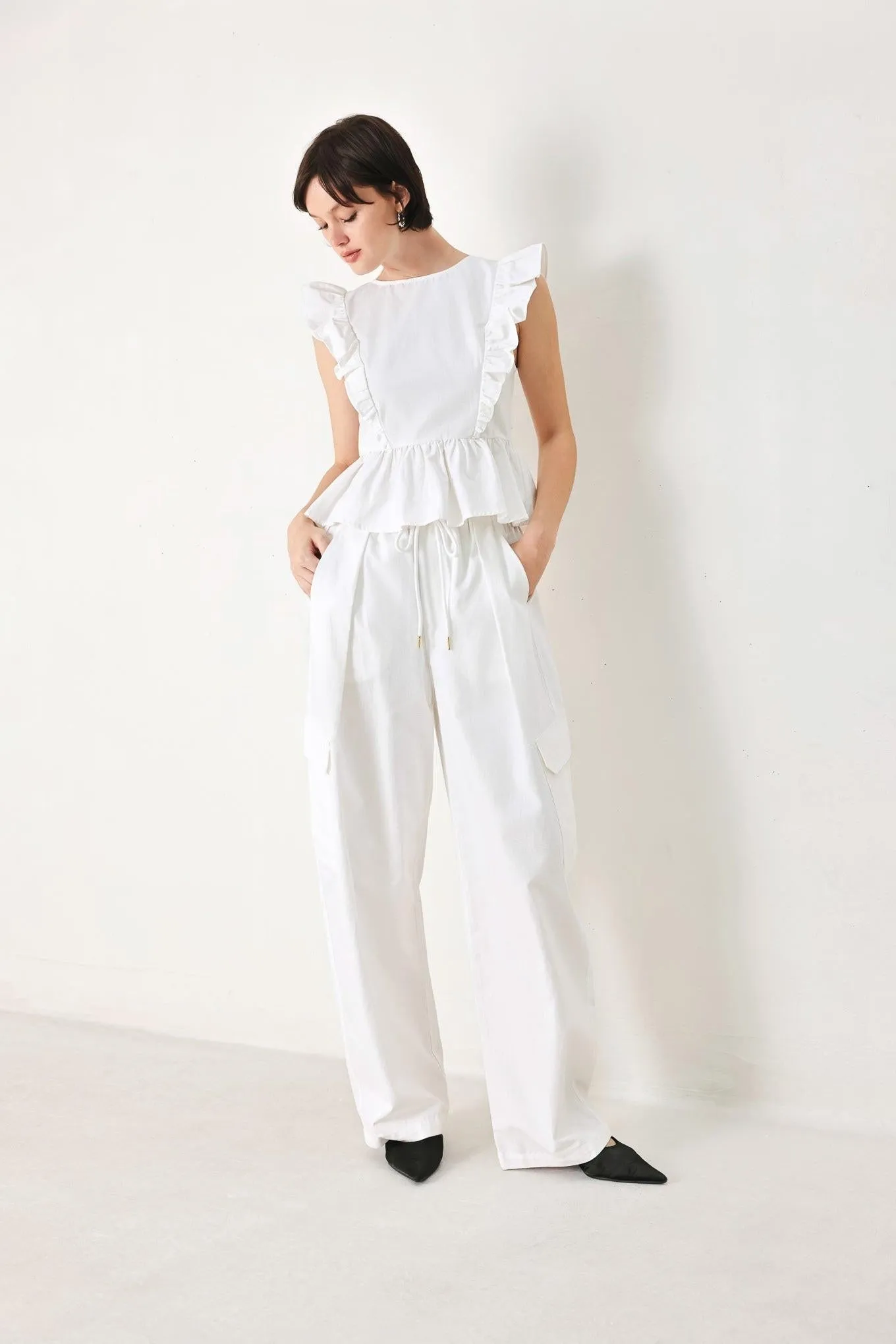 White Blossom Woven Top sold by Zulily product image thumbnail 4