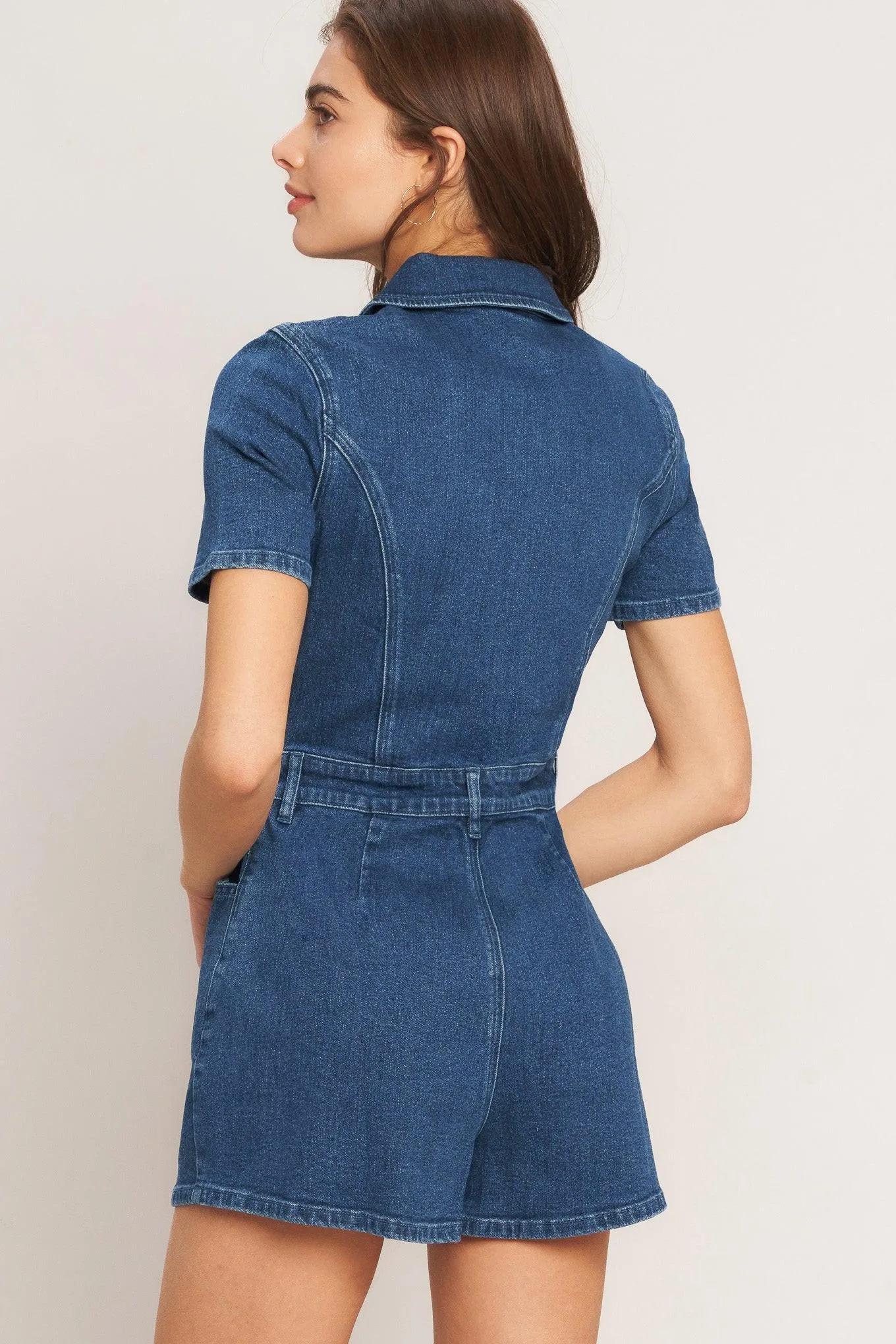 Casual Structure Denim Romper sold by Zulily product image thumbnail 2