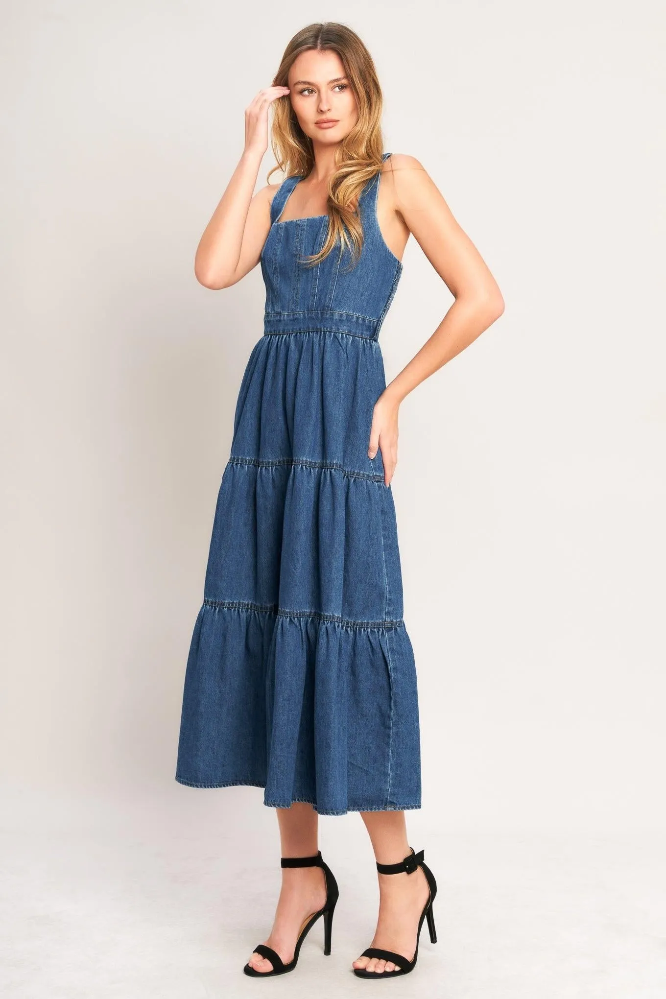 Everyday Romance Denim Midi Dress sold by Zulily product image thumbnail 5