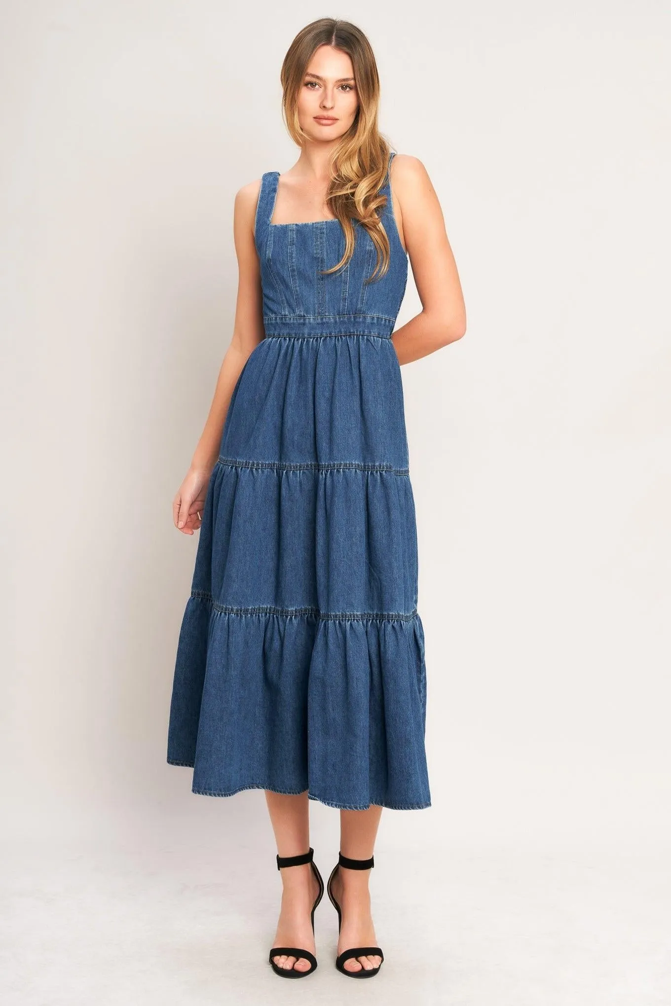 Everyday Romance Denim Midi Dress sold by Zulily product image thumbnail 3
