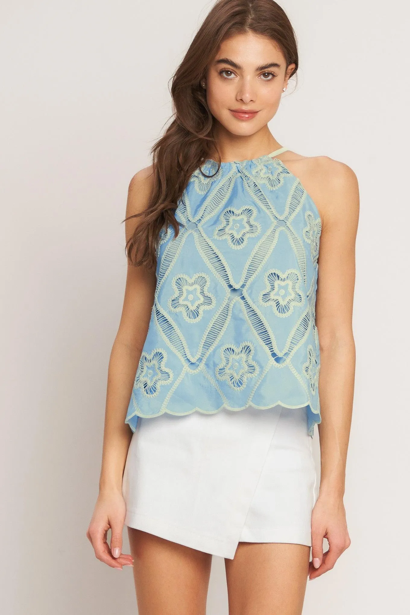 Sky Lace Summer Halter Woven Top sold by Zulily product image thumbnail 3
