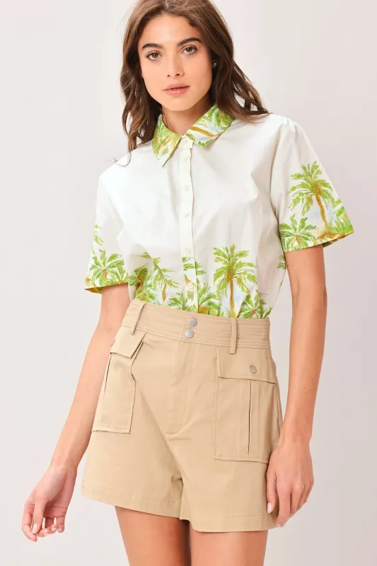 Palm Current Woven Top made by Flying Tomato