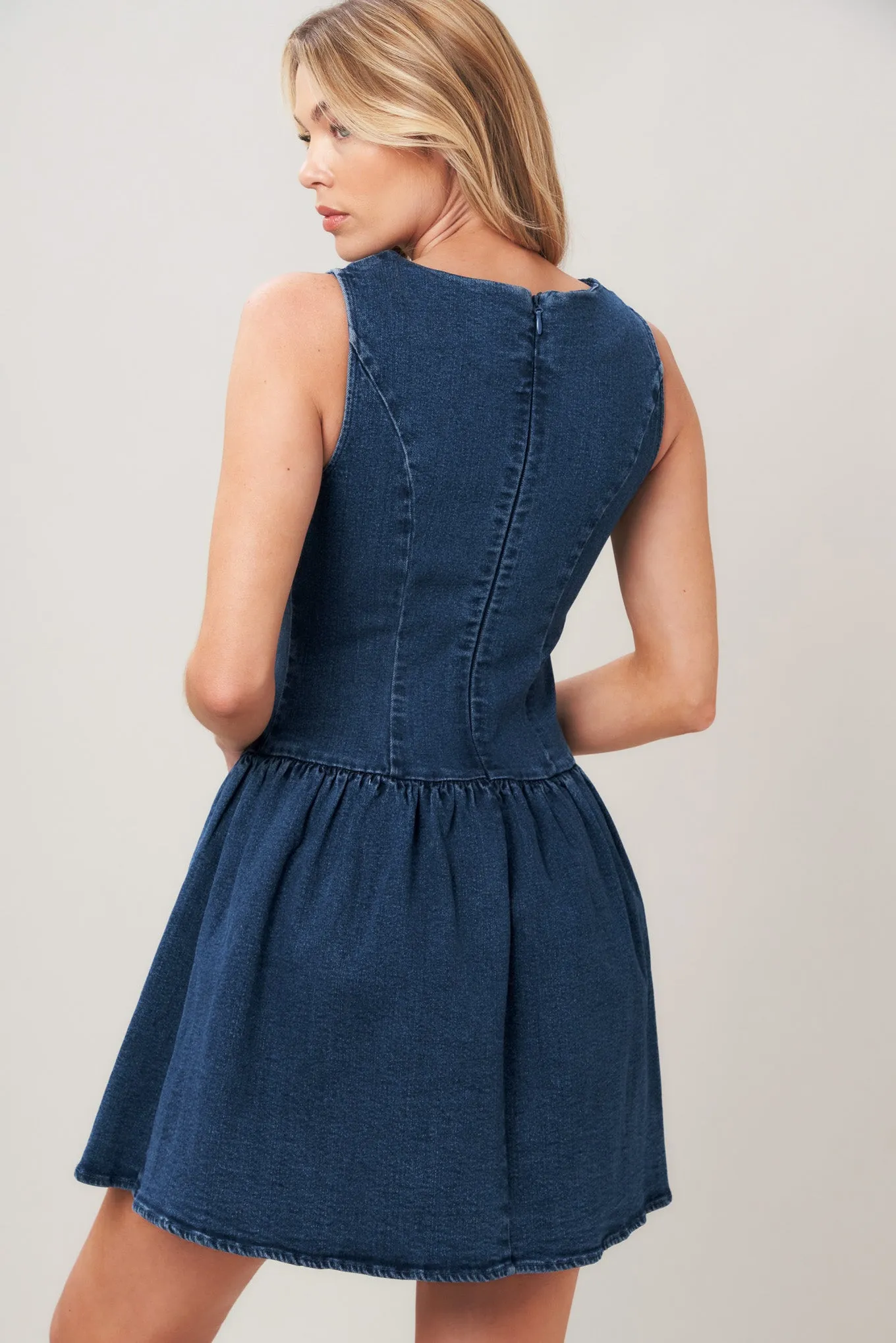 Modern Sweet Denim Mini Dress sold by Zulily product image thumbnail 2