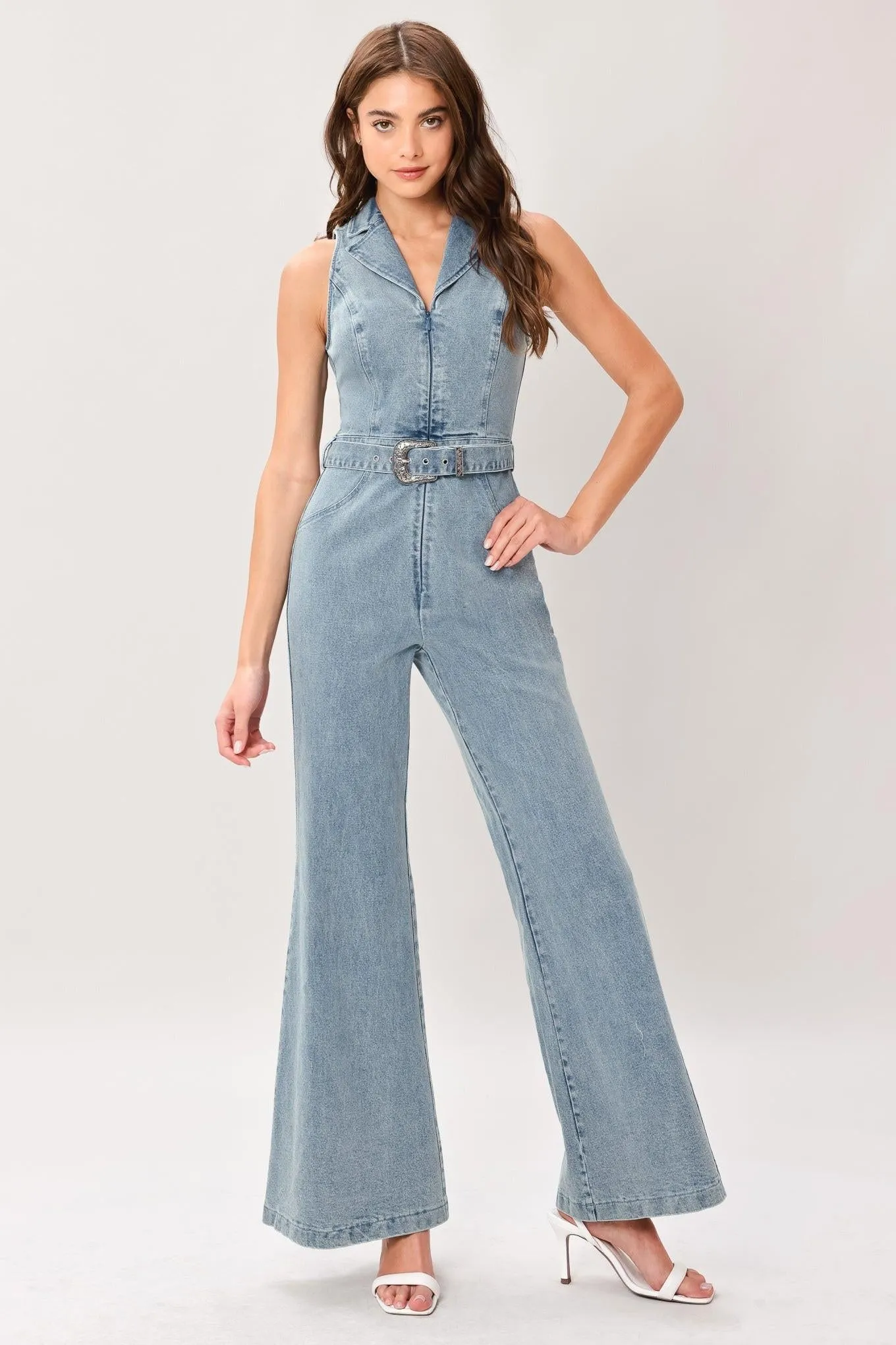 Flare Icon Denim Jumpsuit sold by Zulily product image thumbnail 4