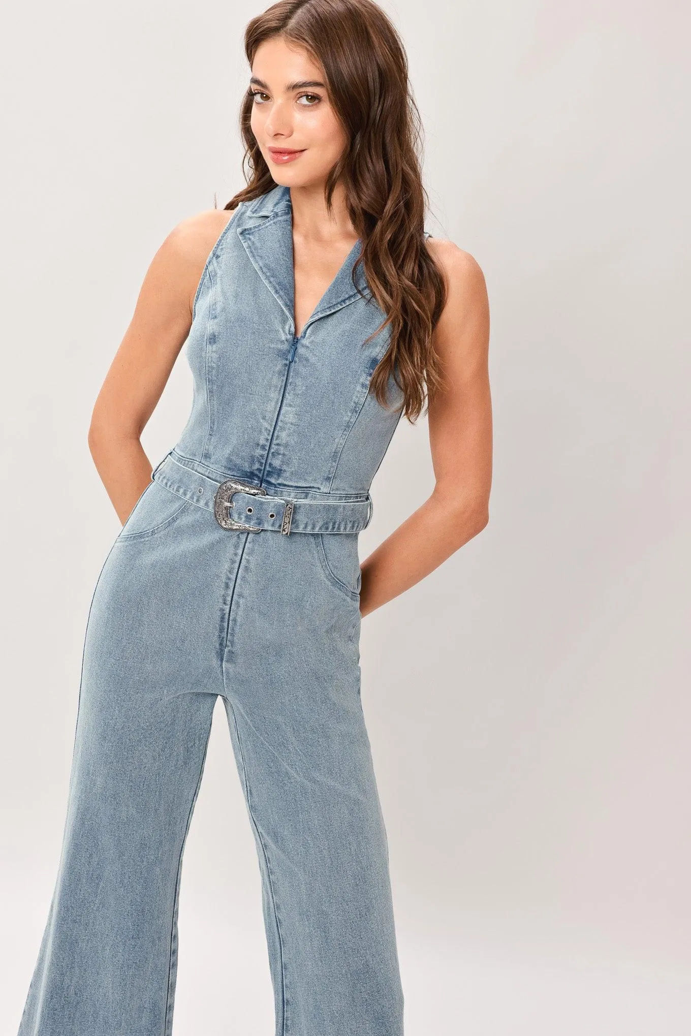 Flare Icon Denim Jumpsuit sold by Zulily product image thumbnail 5