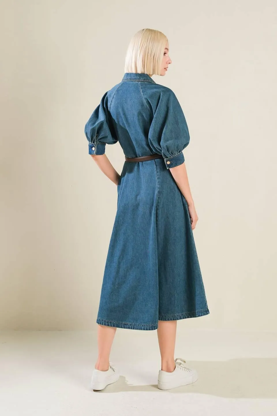 Divide and Contour Denim Midi Dress sold by Zulily product image thumbnail 2