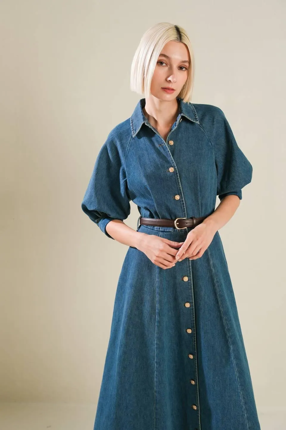 Divide and Contour Denim Midi Dress sold by Zulily product image thumbnail 3