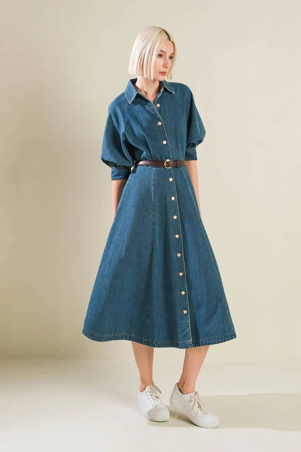 Divide and Contour Denim Midi Dress sold by Zulily product image thumbnail 4