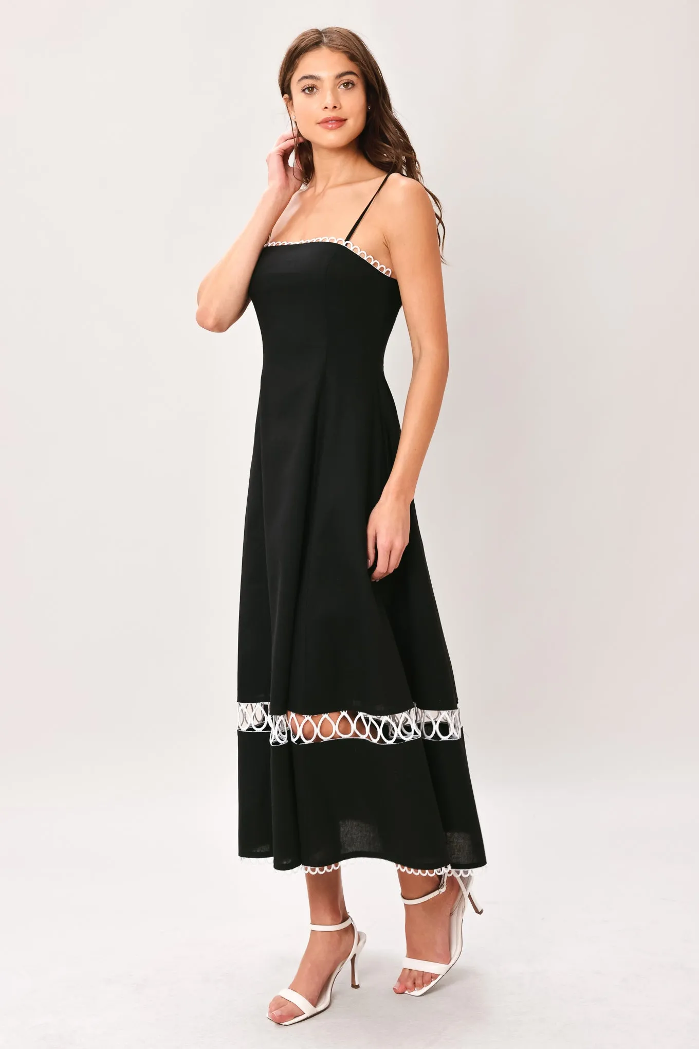 Noir Whisper Woven Midi Dress sold by Zulily product image thumbnail 4