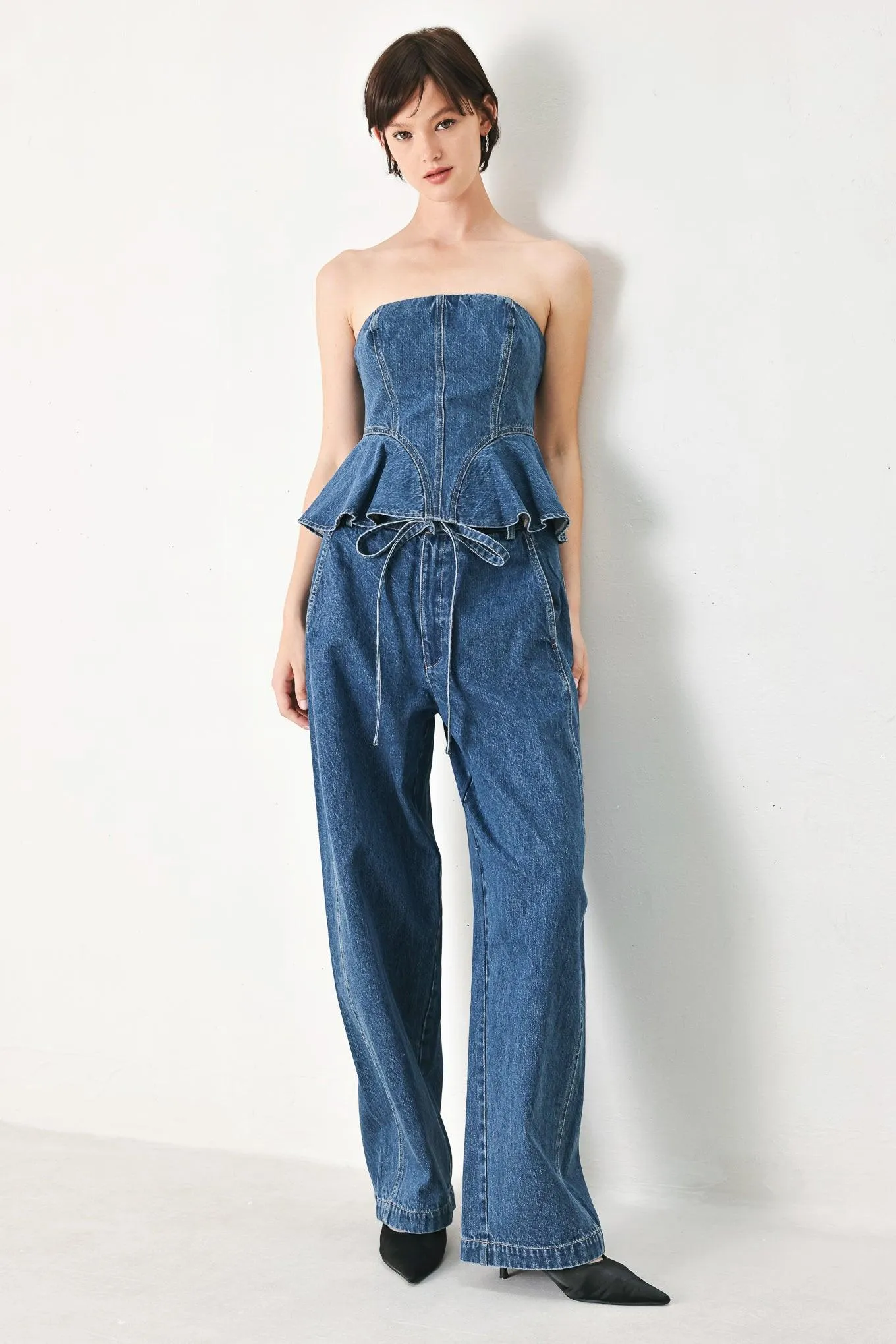 Blue Blossom Bustier Denim Top sold by Zulily product image thumbnail 5