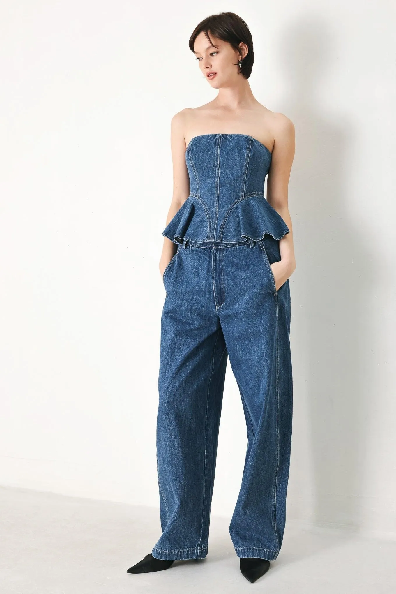 Blue Blossom Bustier Denim Top sold by Zulily product image thumbnail 3