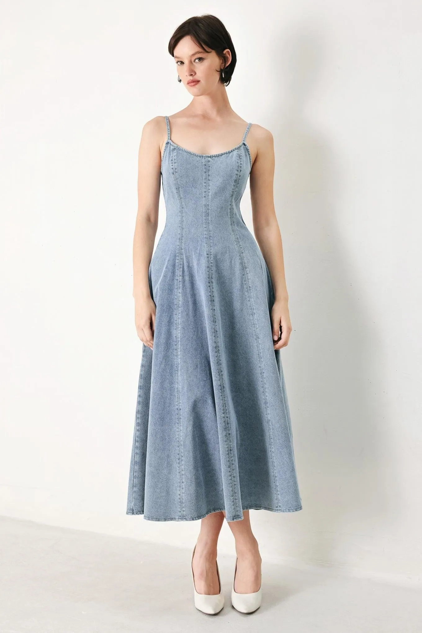 Cloud Ninette Denim Midi Dress sold by Zulily