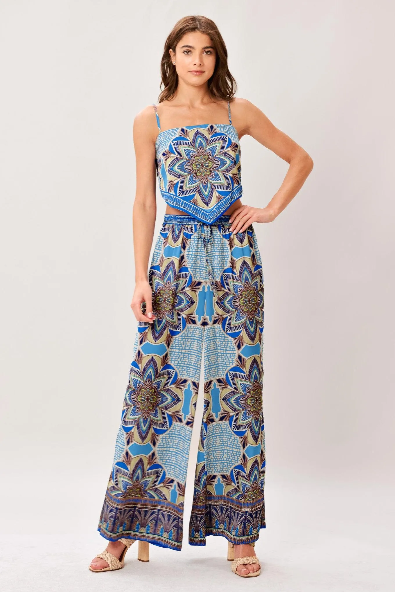 Azure Mandala Woven Scarf Top and Pant Set sold by Zulily product image thumbnail 4