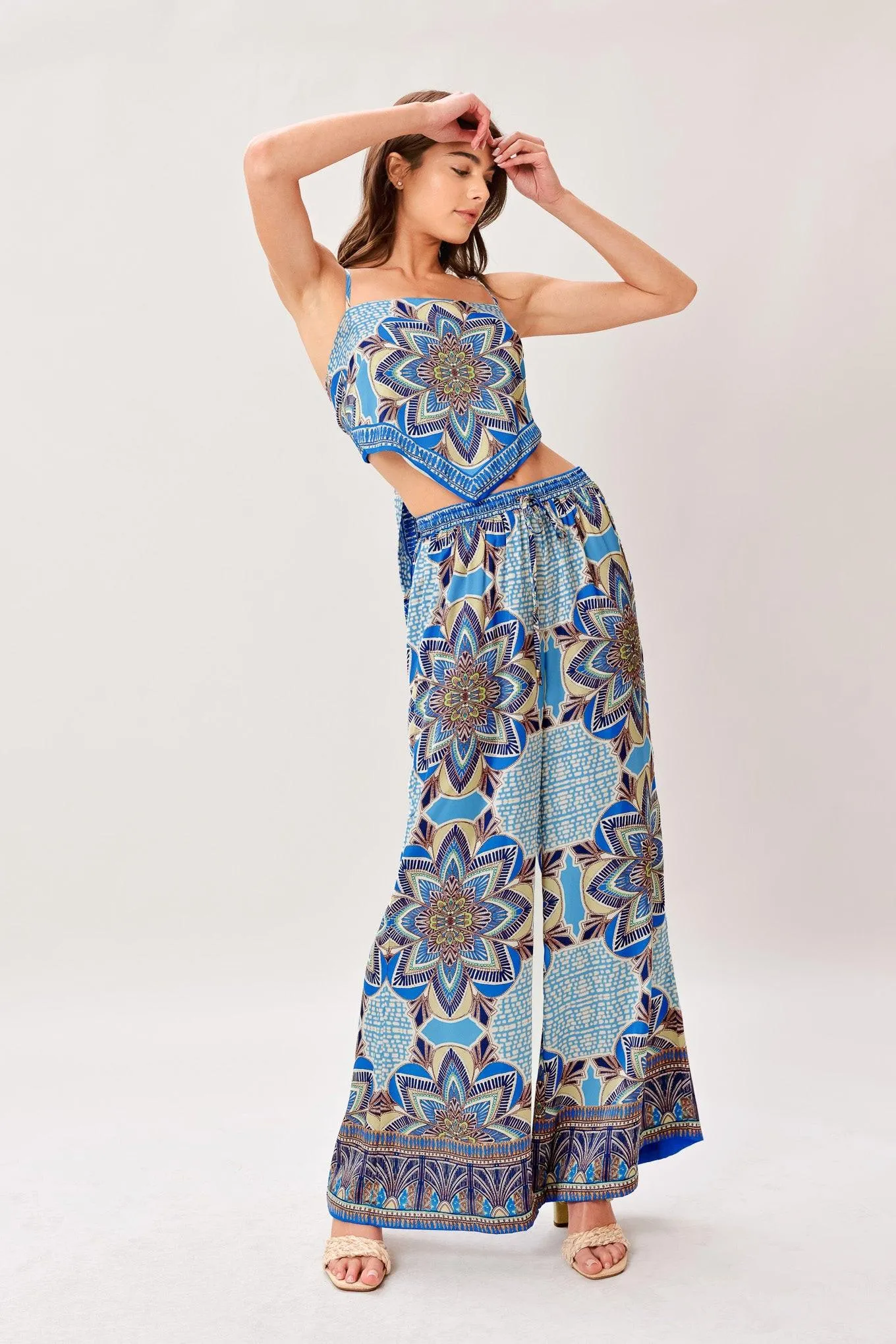 Azure Mandala Woven Scarf Top and Pant Set sold by Zulily