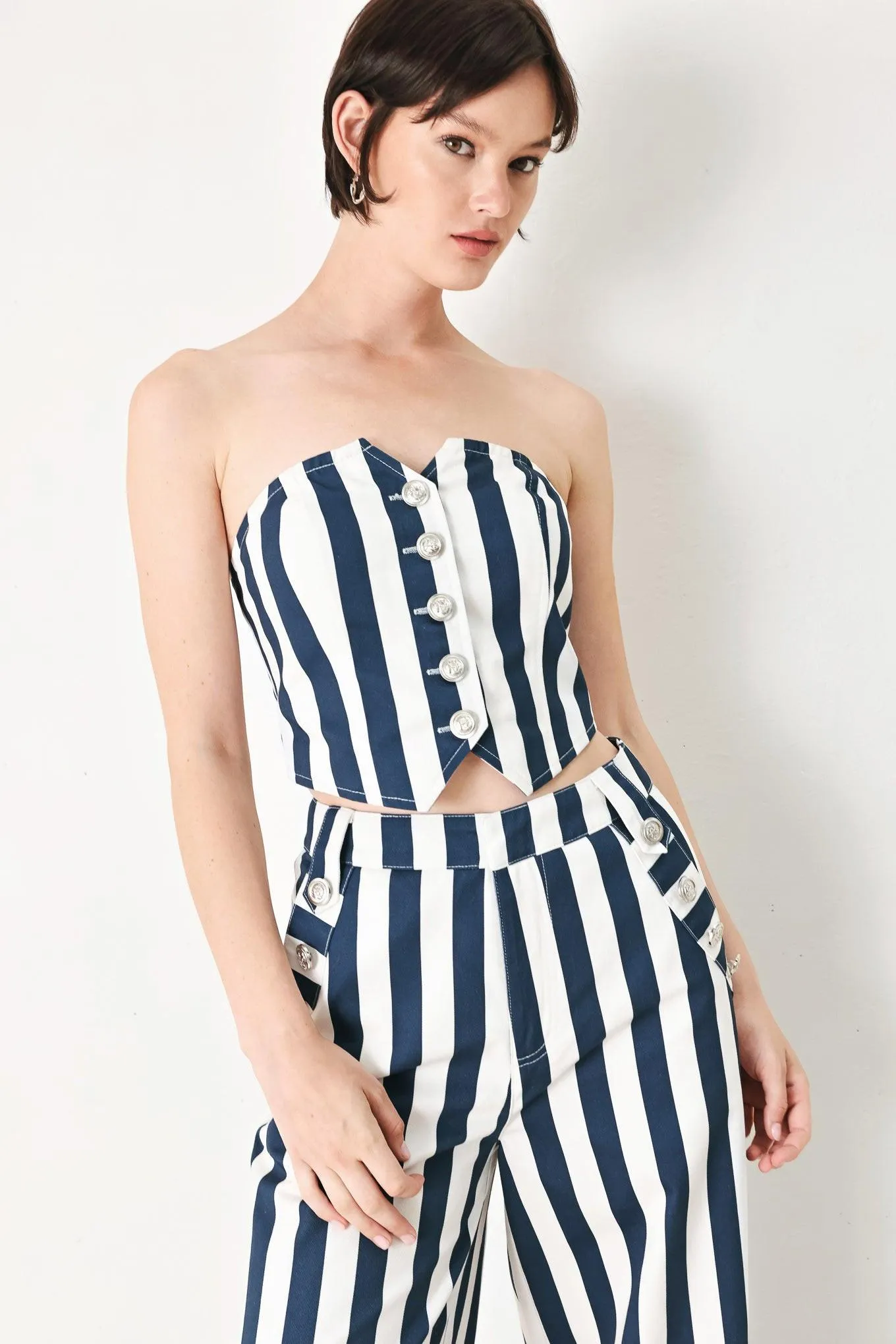 Navy Blossom Woven Tube Top sold by Zulily product image thumbnail 3