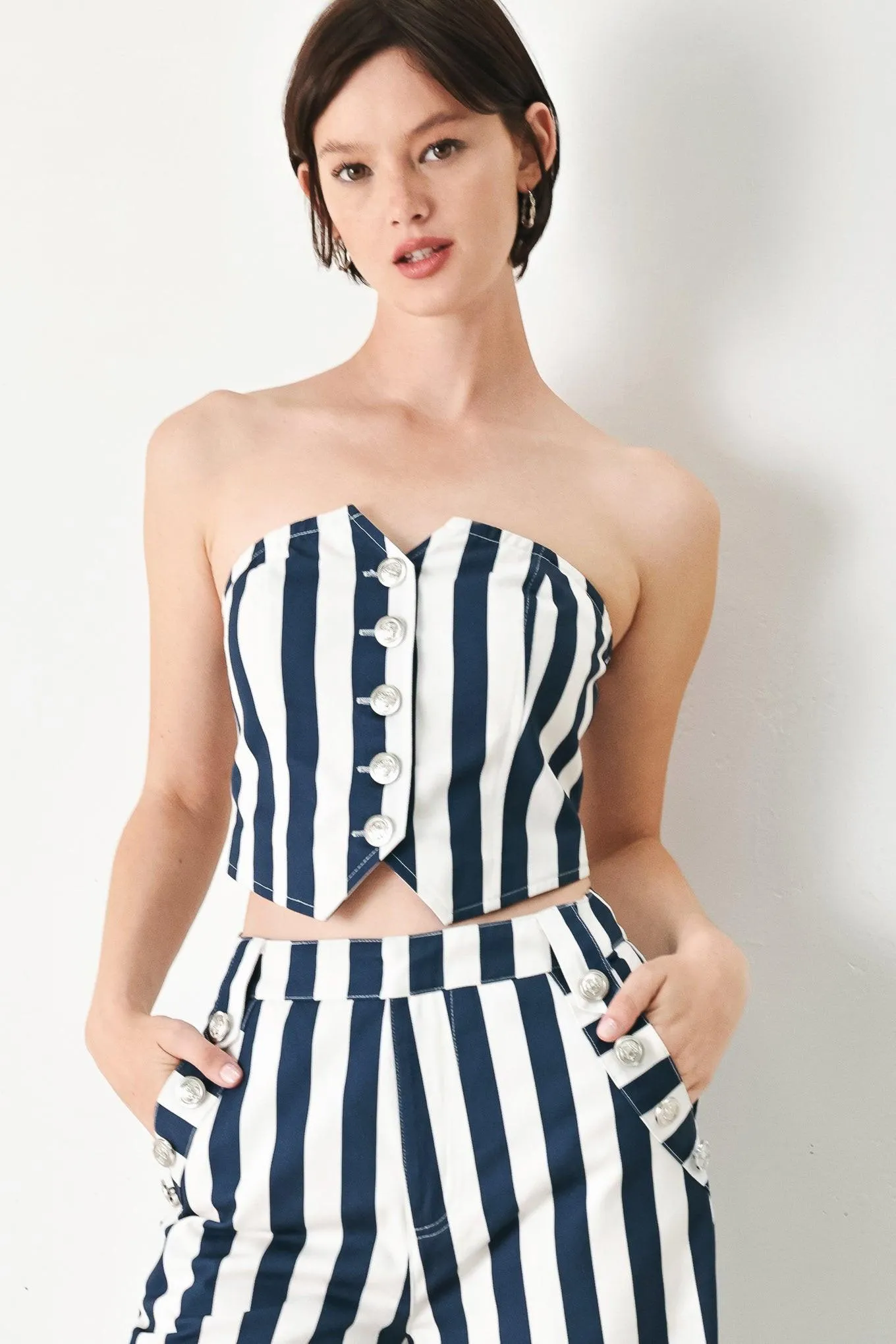 Navy Blossom Woven Tube Top sold by Zulily