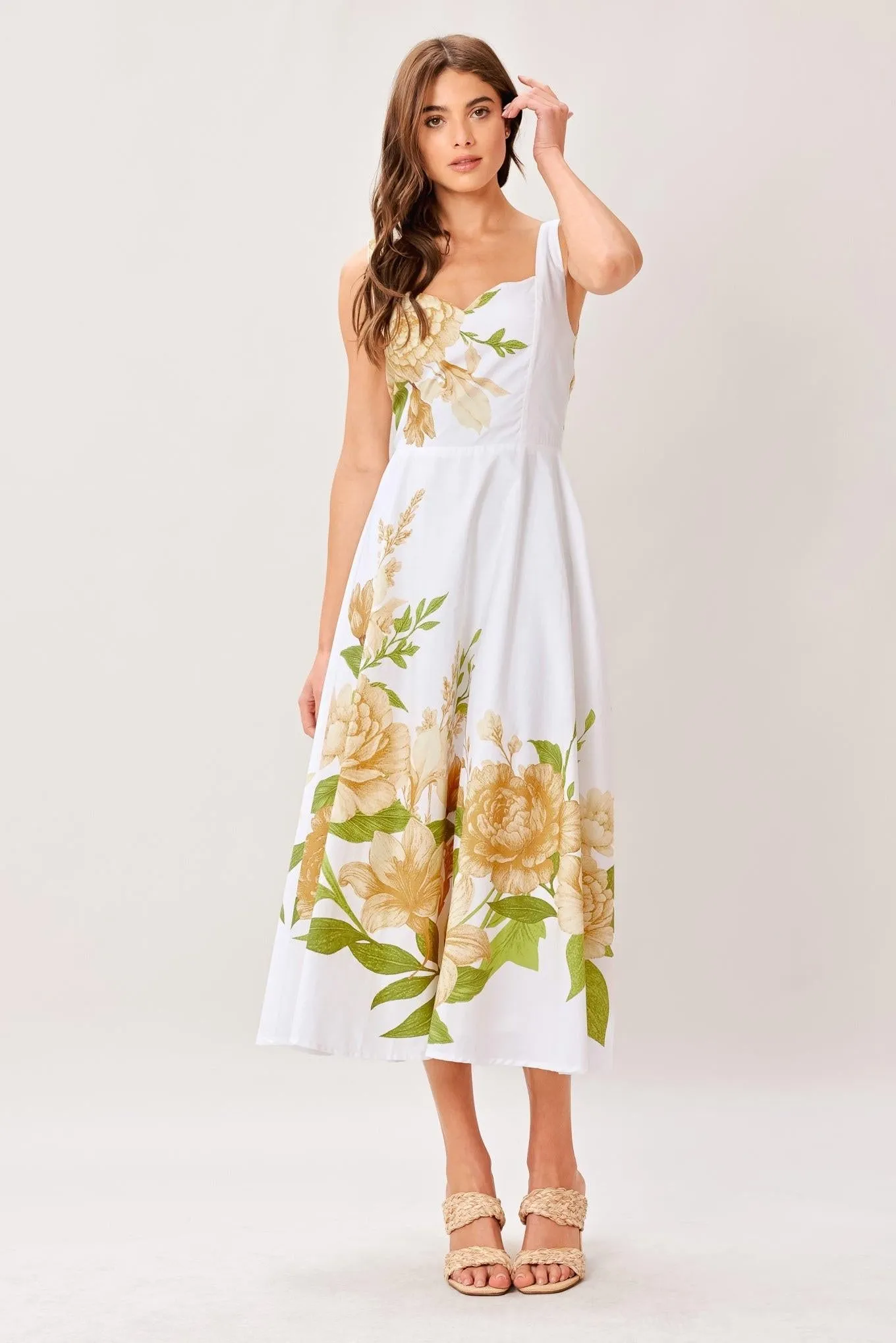 Cream Botanica Woven Midi Dress sold by Zulily product image thumbnail 3