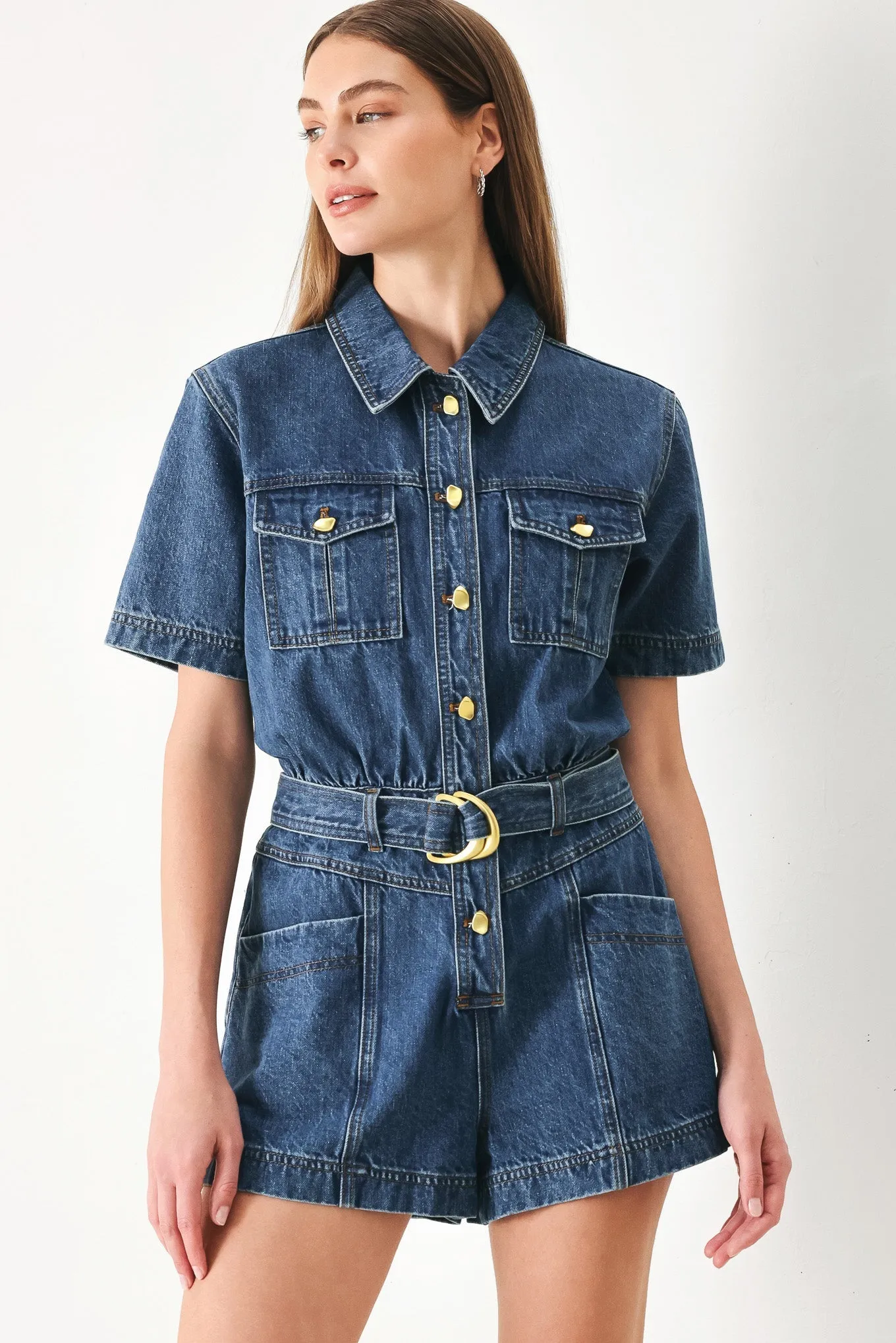 Play Mode Denim Romper sold by Zulily product image thumbnail 5