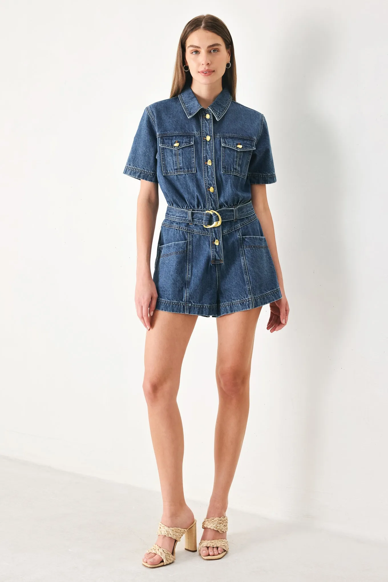 Play Mode Denim Romper sold by Zulily product image thumbnail 3