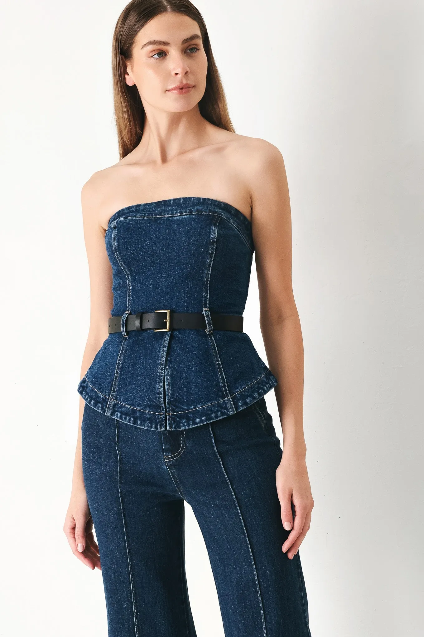 Skyline Flare Denim Tube Top sold by Zulily product image thumbnail 4