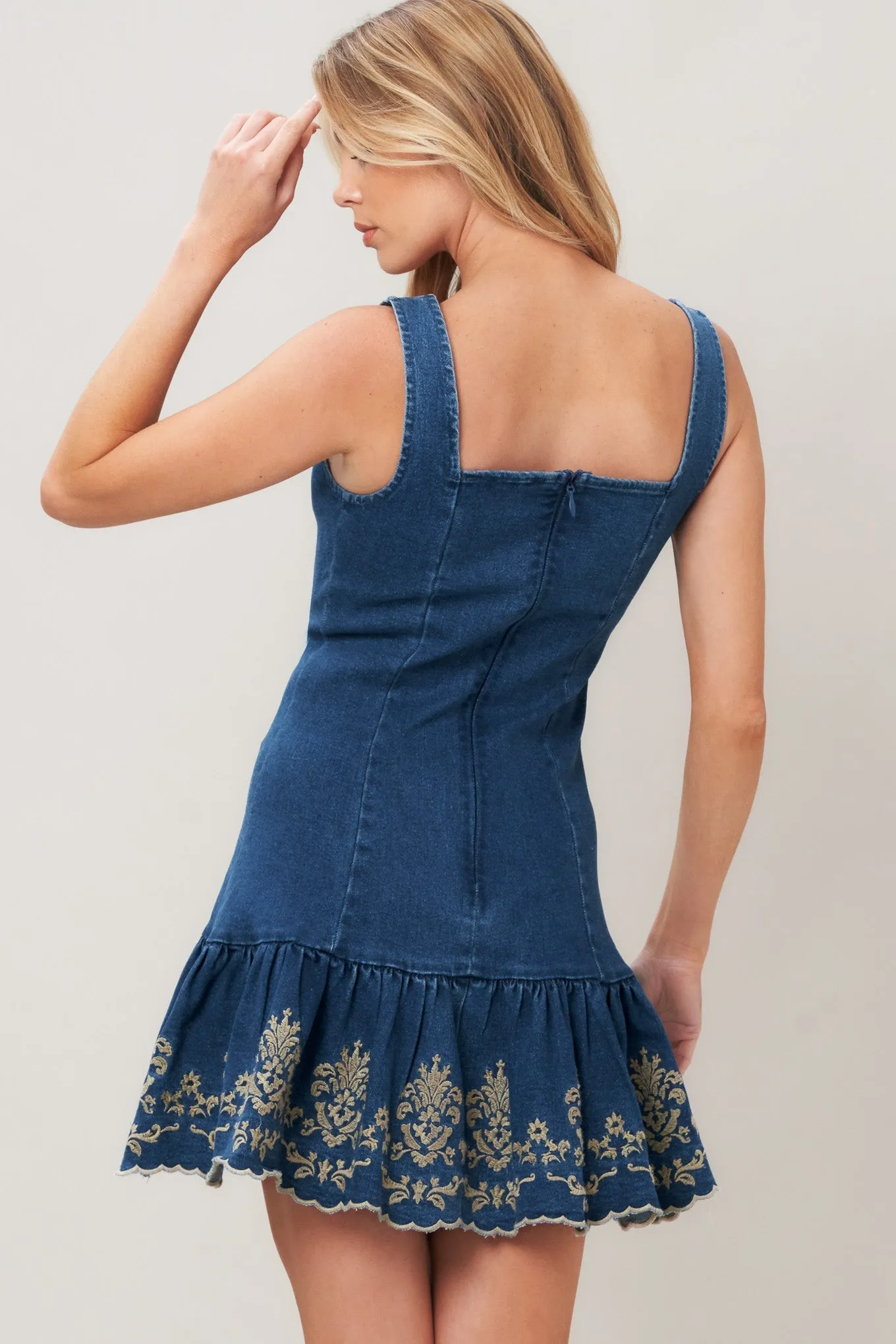 Vintage Wave Denim Mini Dress sold by Zulily product image thumbnail 2