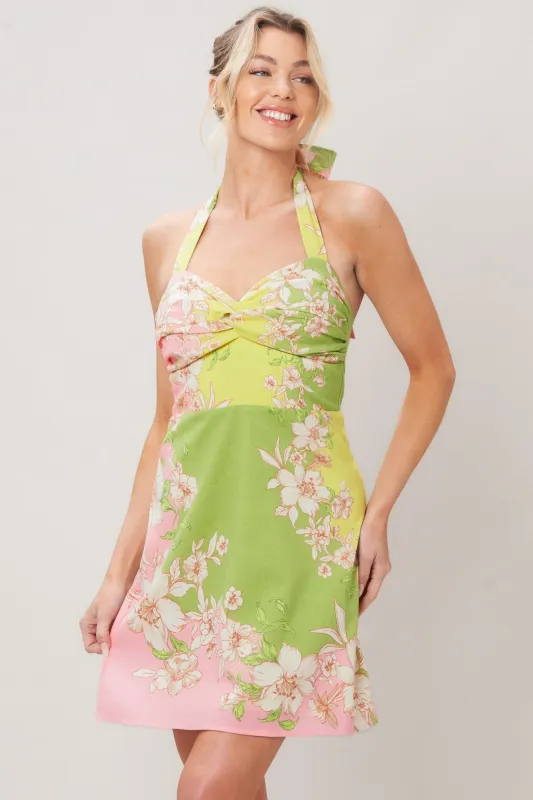 Glow Blossom Woven Mini Dress made by Flying Tomato