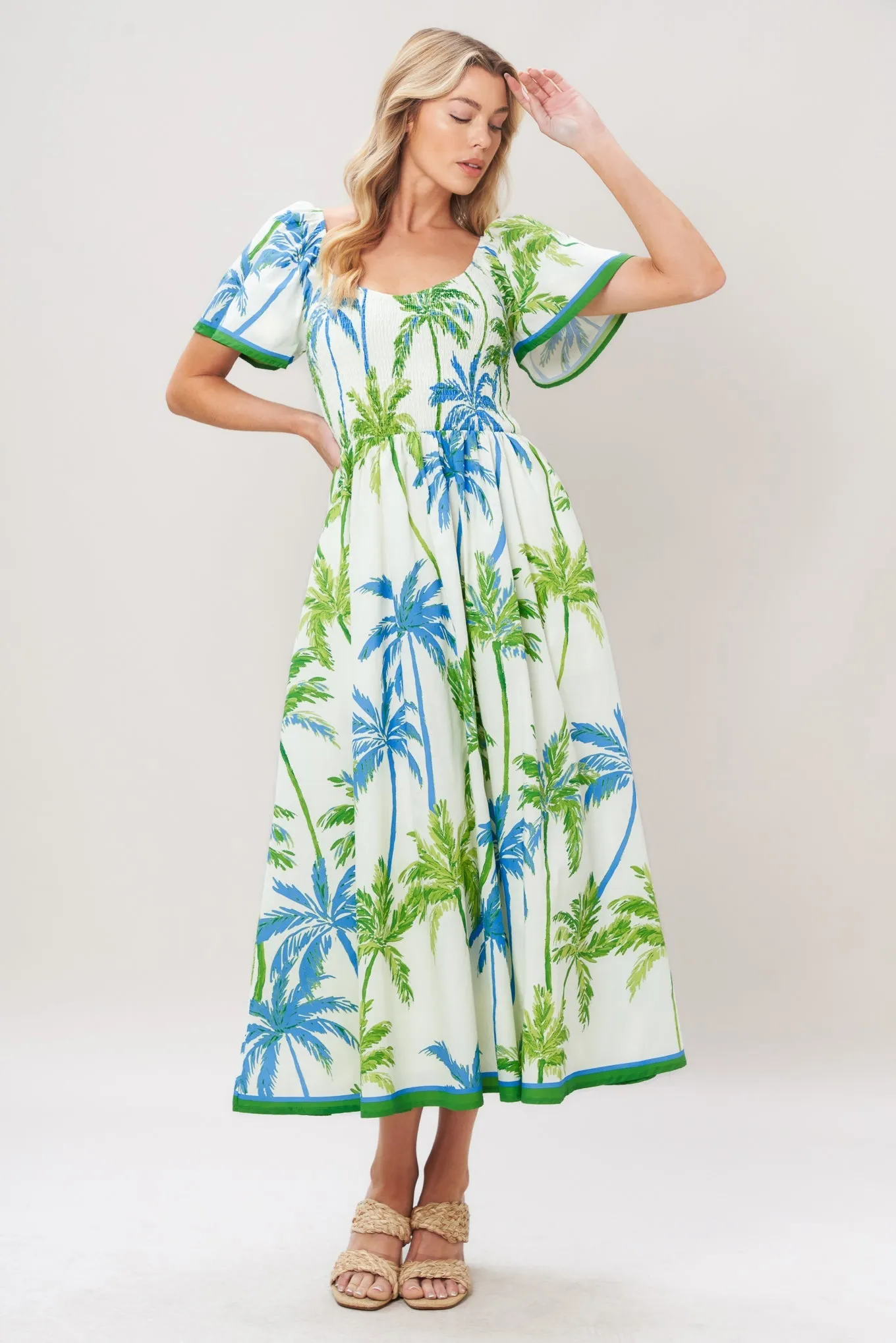 Palm Escapade Woven Midi Dress sold by Zulily