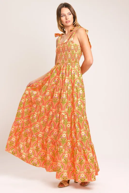 Sunkiss Floral Woven Maxi Dress made by Flying Tomato