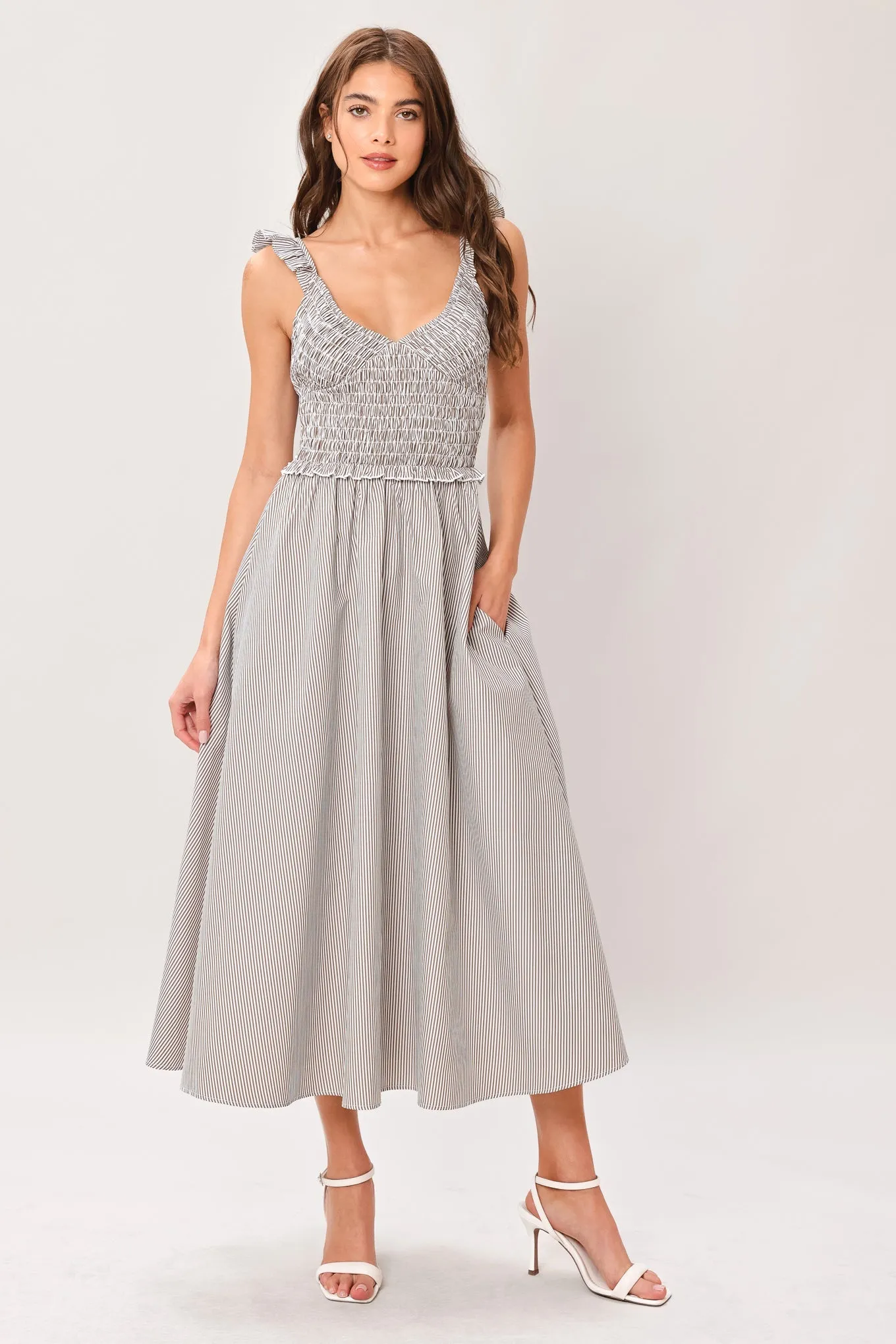 Sweet Stripe Woven Midi Dress sold by Zulily product image thumbnail 3