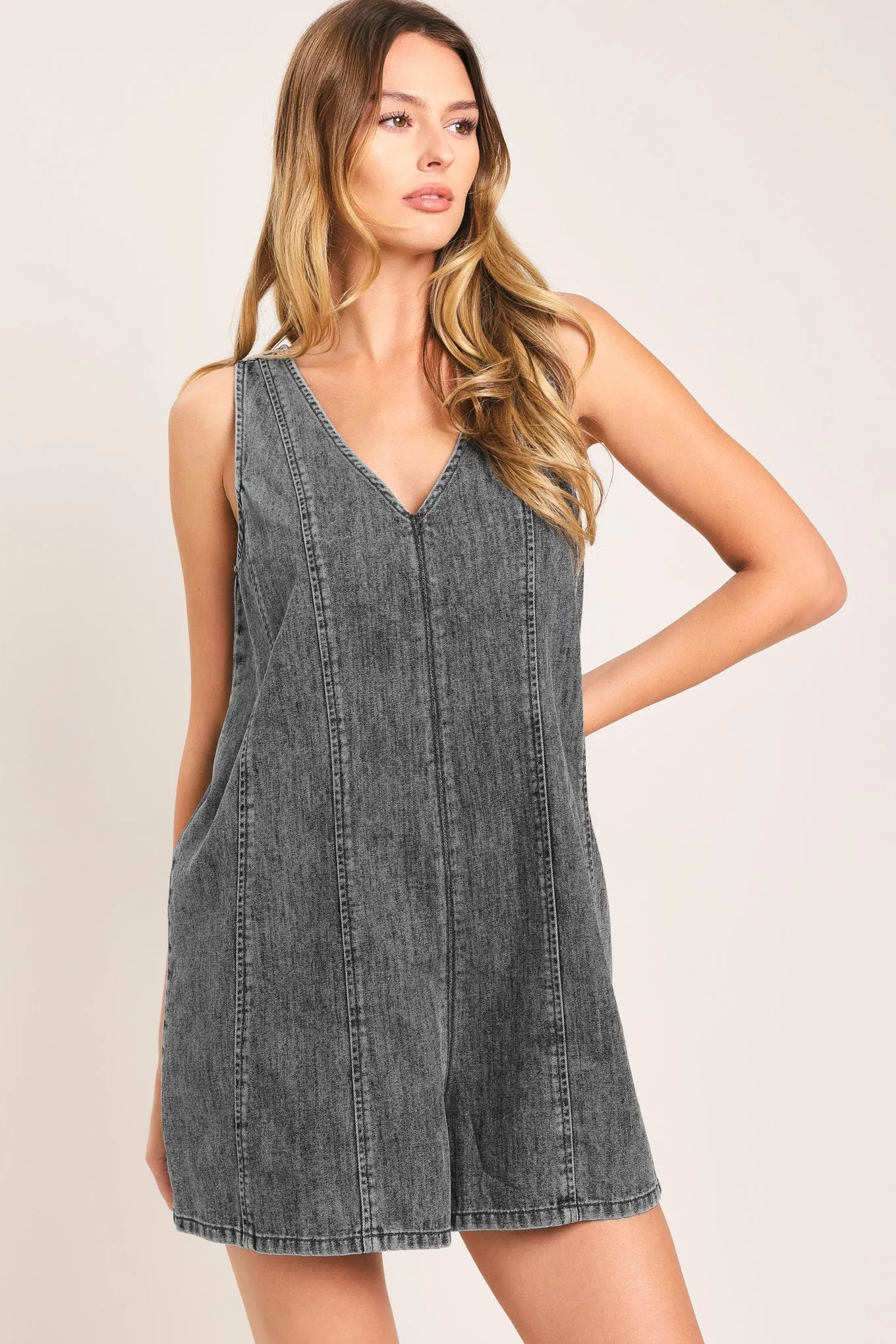 Cool Sweet Lightweight Denim Romper sold by Zulily product image thumbnail 3