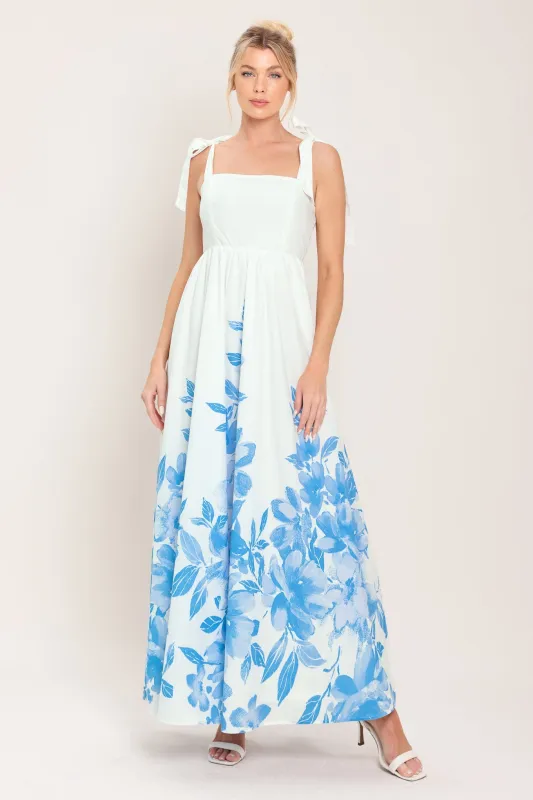 Cloud Blossom Woven Maxi Dress made by Flying Tomato