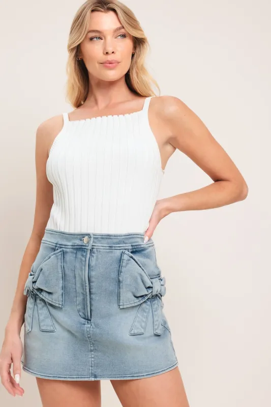 Cute Moment Denim Skort made by Flying Tomato