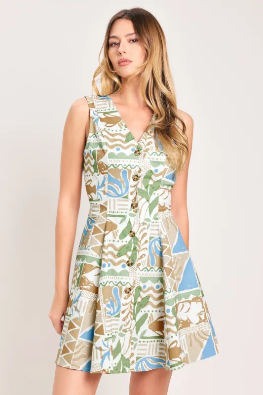 Desert Mosaic Woven Mini Dress made by Flying Tomato