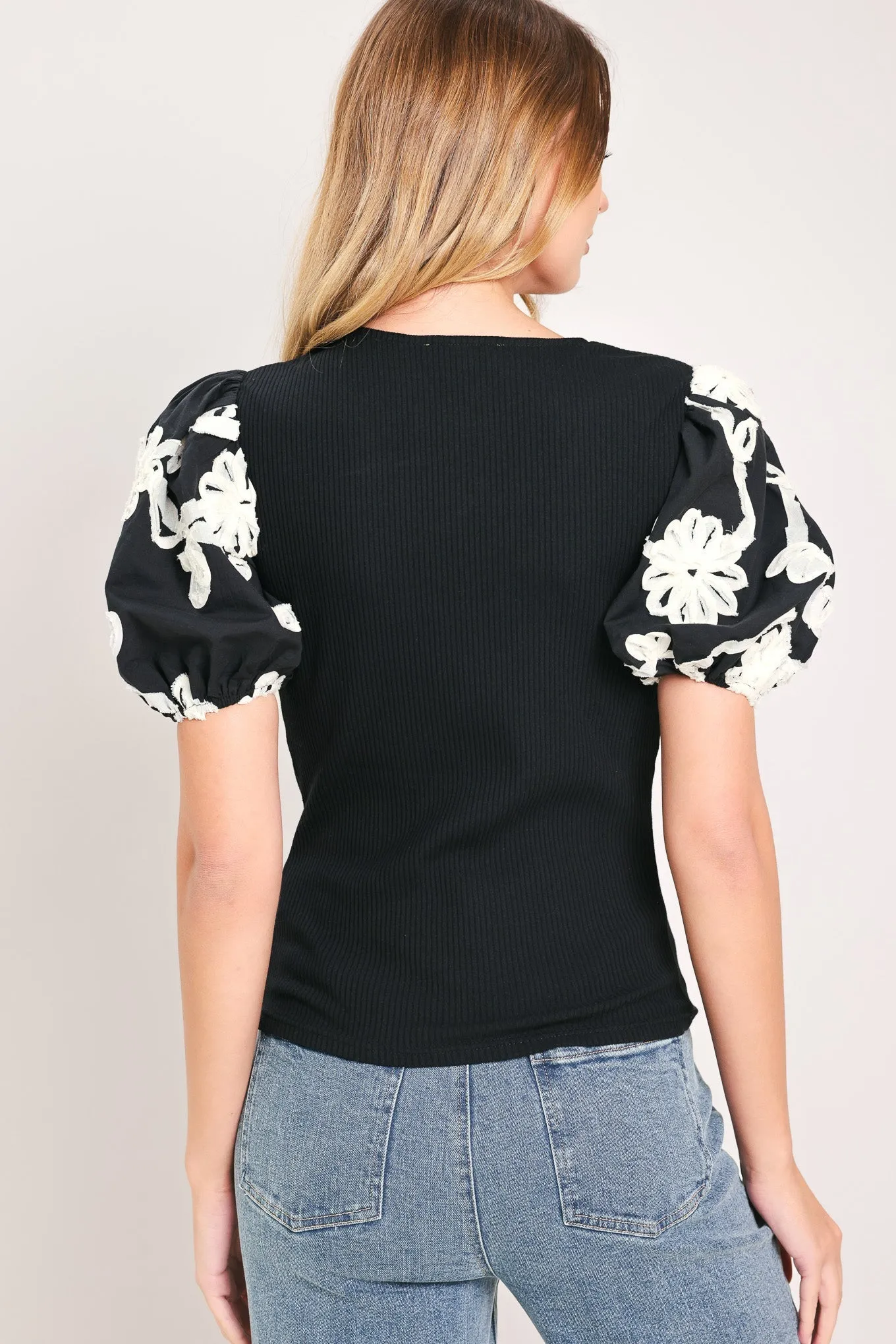 Black Bloom Knit Top sold by Zulily product image thumbnail 2