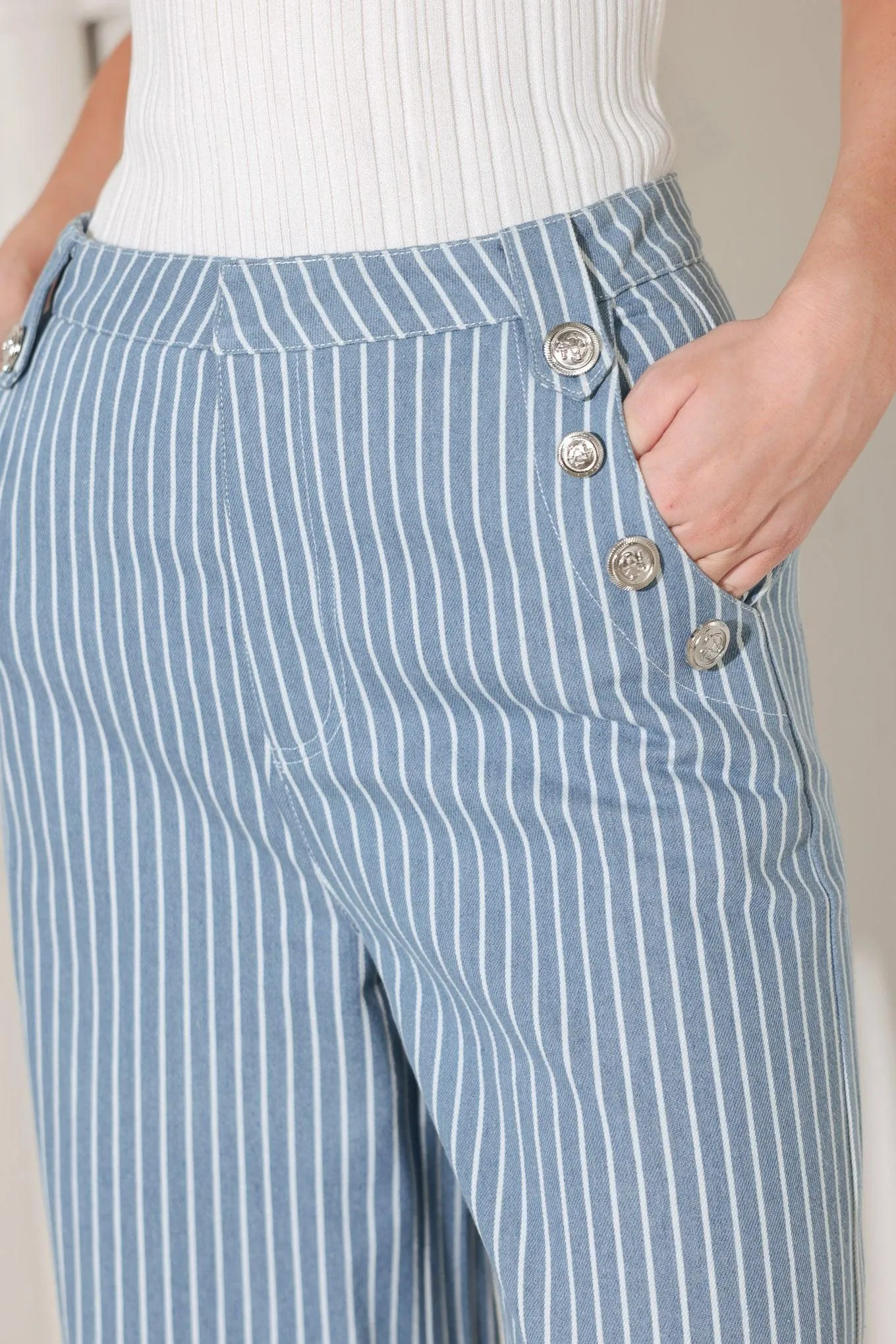 Pinstripe Prestige Woven Pants sold by Zulily product image thumbnail 4