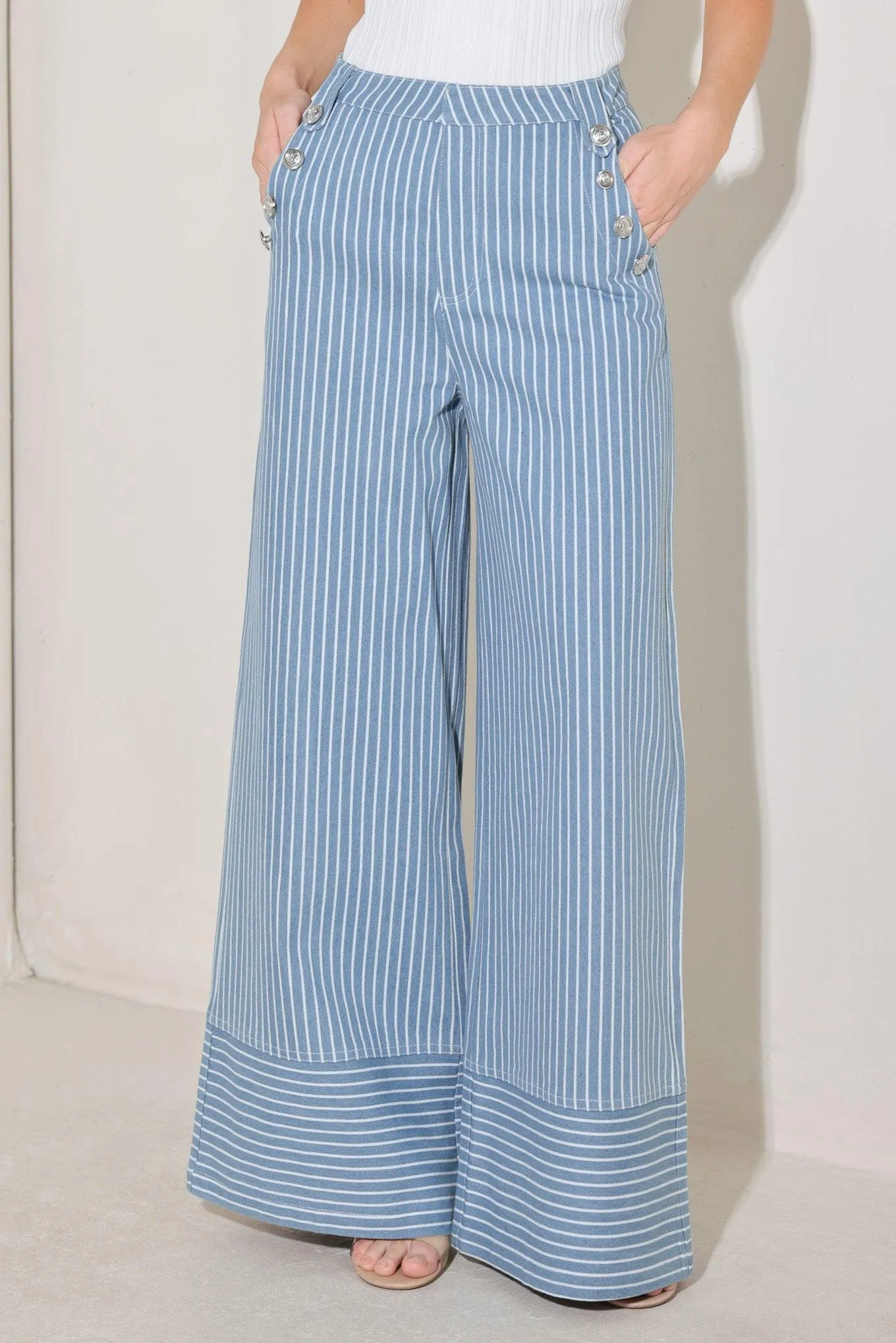 Pinstripe Prestige Woven Pants sold by Zulily