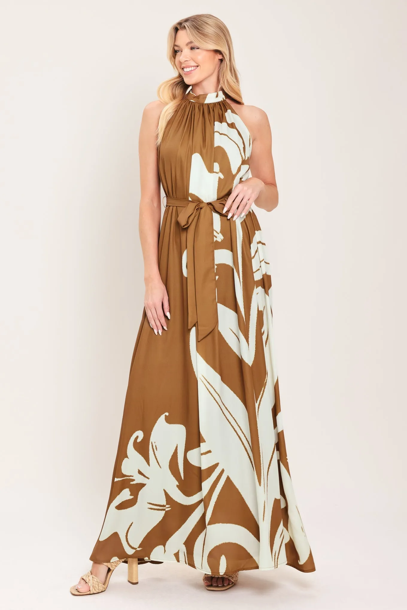 Mocha Serenity Woven Maxi Dress sold by Zulily product image thumbnail 4