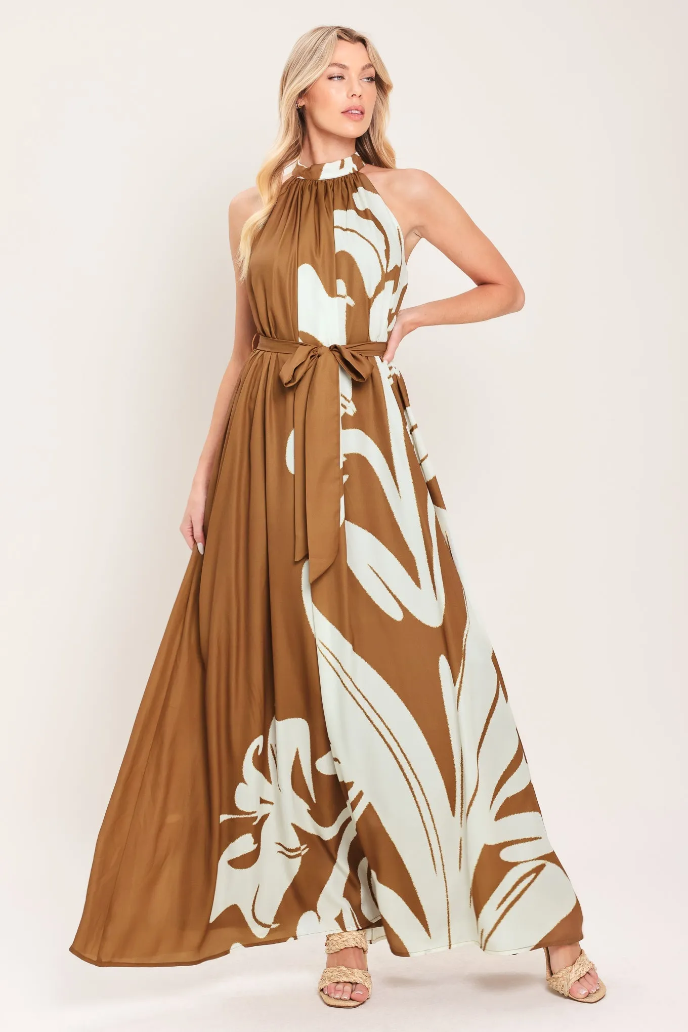 Mocha Serenity Woven Maxi Dress sold by Zulily