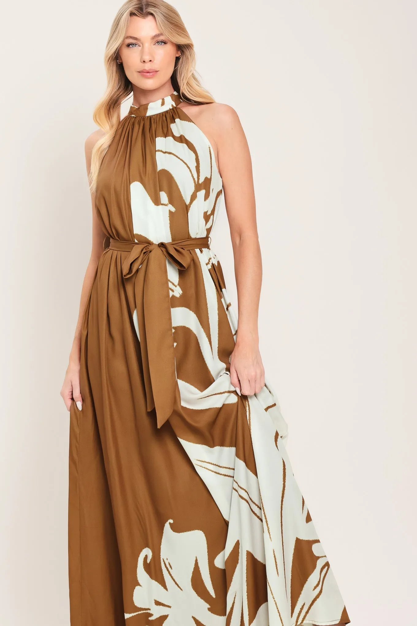 Mocha Serenity Woven Maxi Dress sold by Zulily product image thumbnail 5