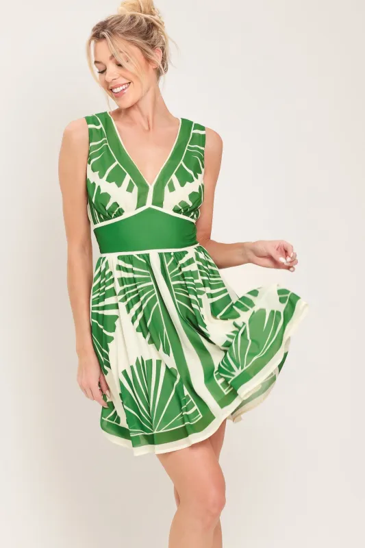Palm Breeze Woven Mini Dress made by Flying Tomato