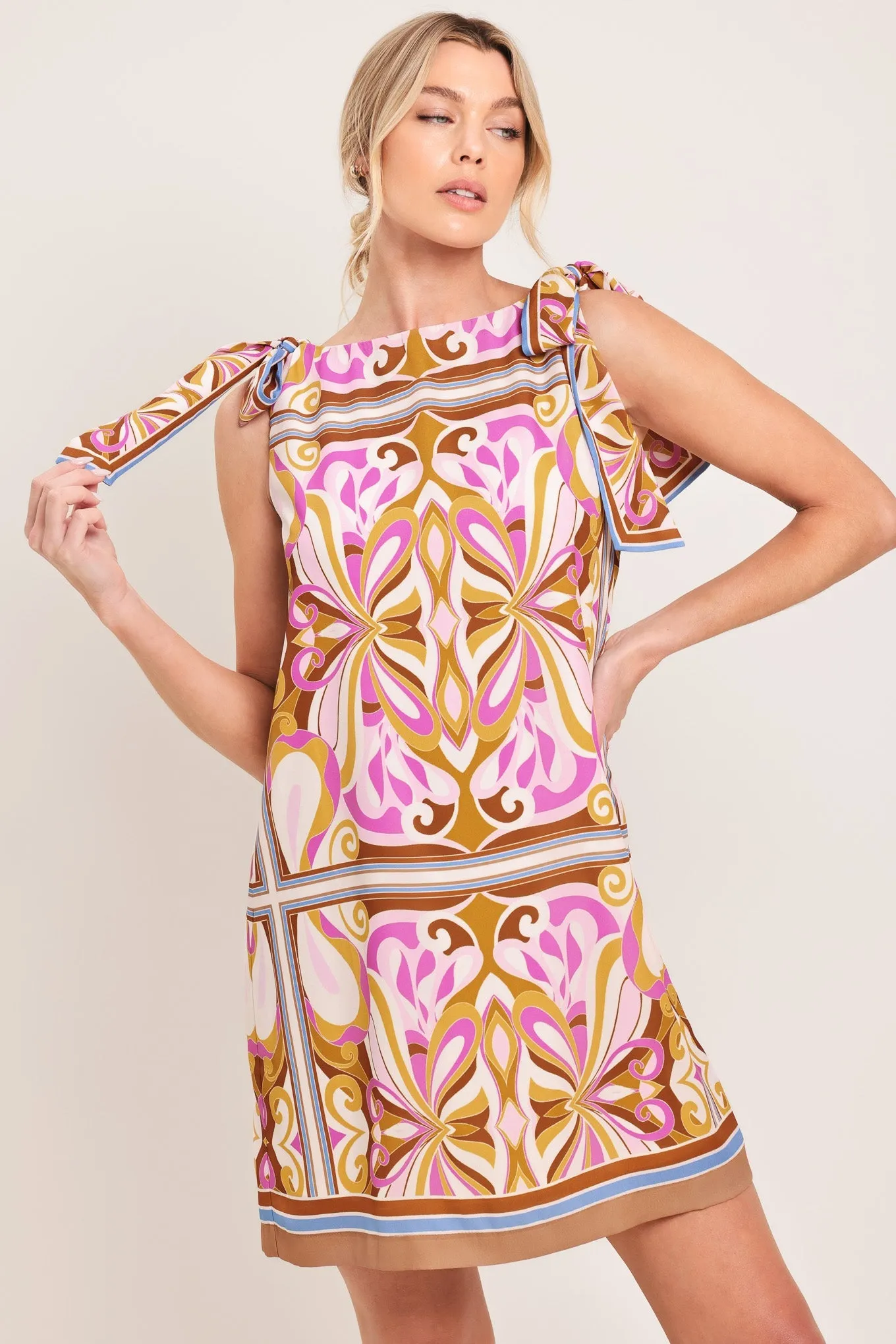 Golden Psyche Woven Mini Dress sold by Zulily