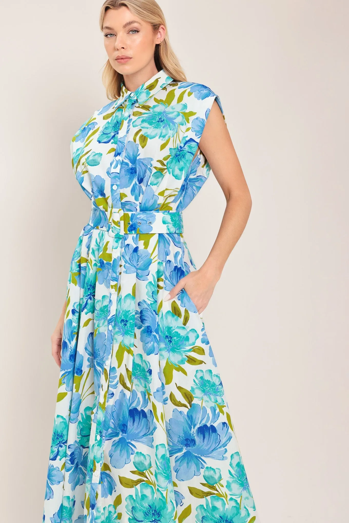 Modern Bloom Woven Midi Dress sold by Zulily product image thumbnail 4