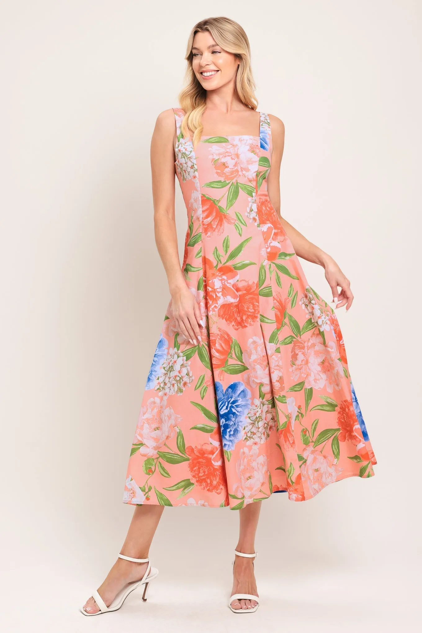 Peach Petal Woven Midi Dress sold by Zulily