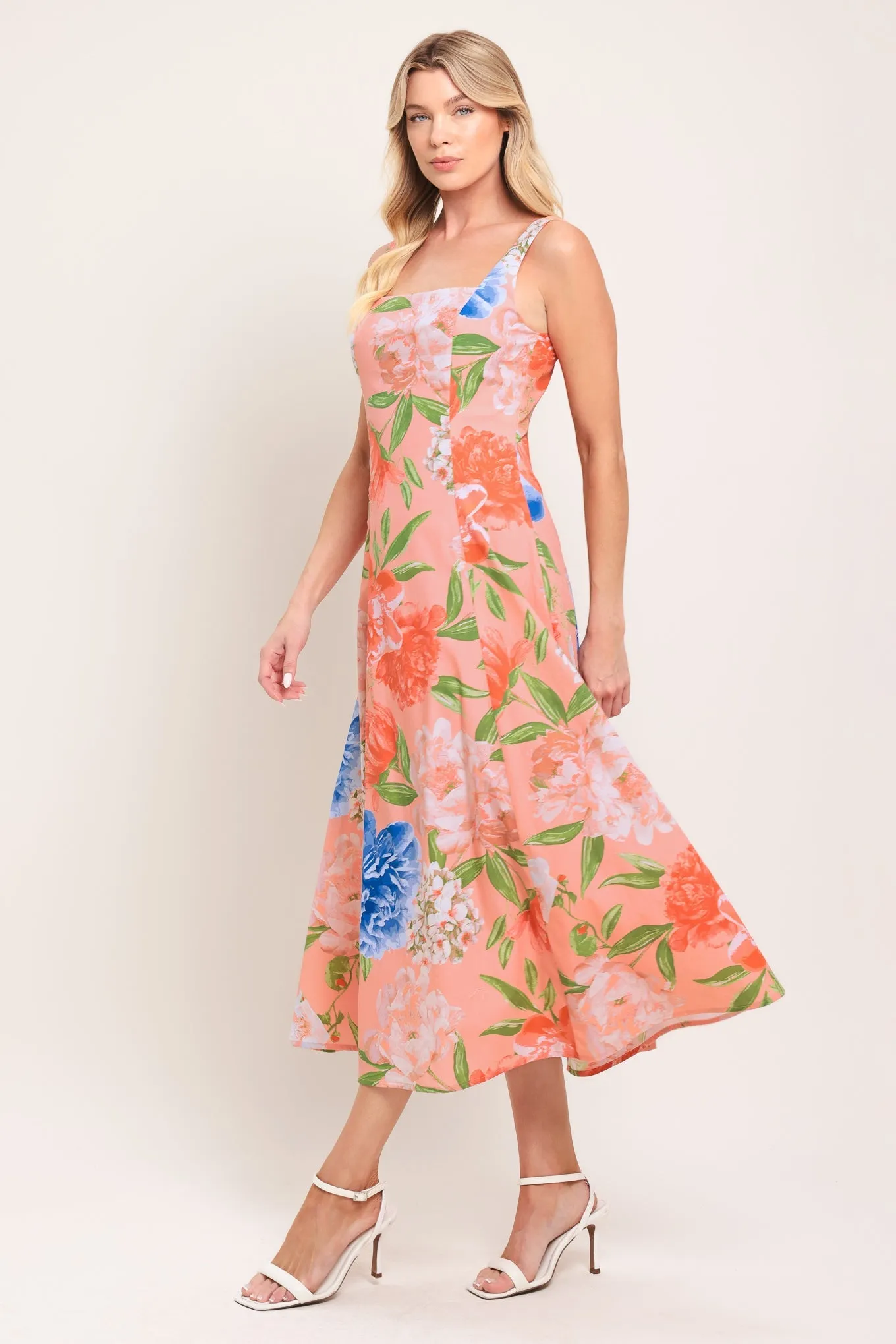 Peach Petal Woven Midi Dress sold by Zulily product image thumbnail 5