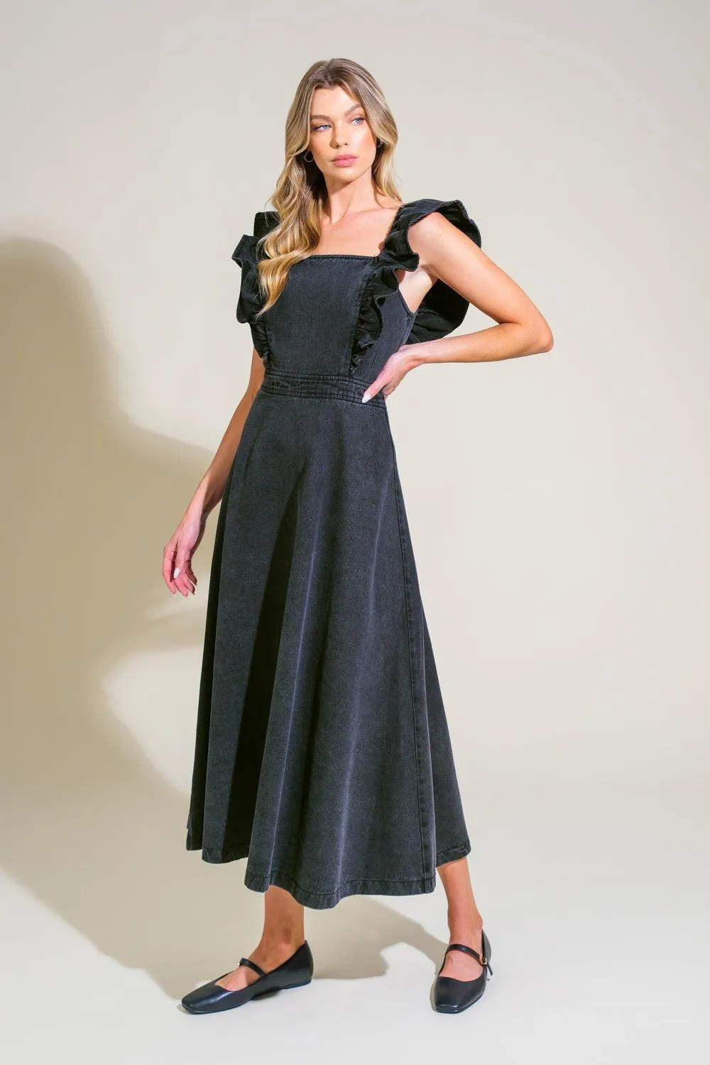 Timeless Charm Denim Midi Dress sold by Zulily product image thumbnail 4