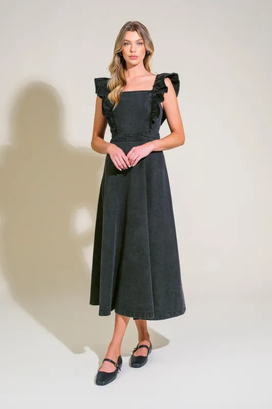Timeless Charm Denim Midi Dress made by Flying Tomato