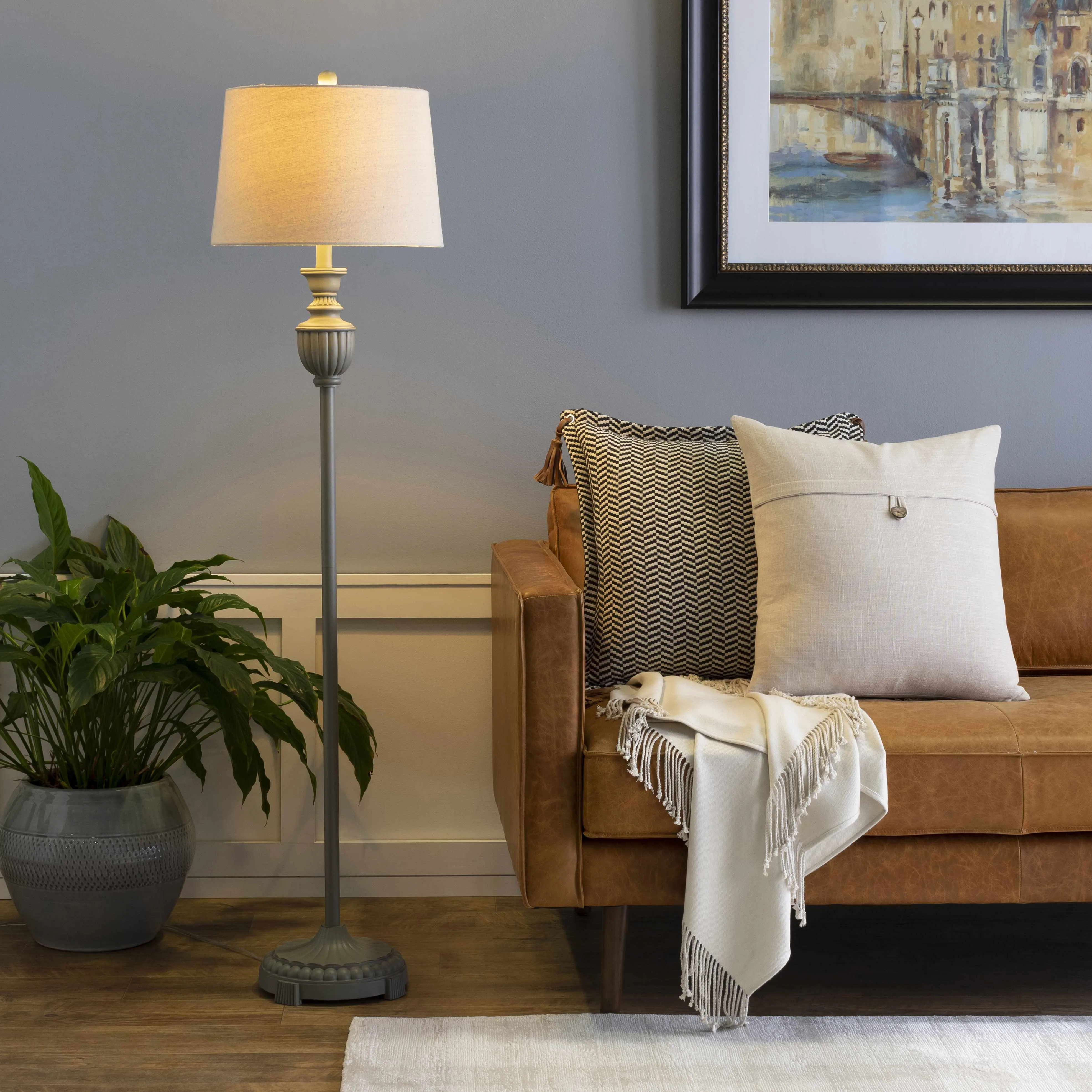 Nelspruit Gray Resin Floor Lamp - Clearance sold by Zulily product image thumbnail 2