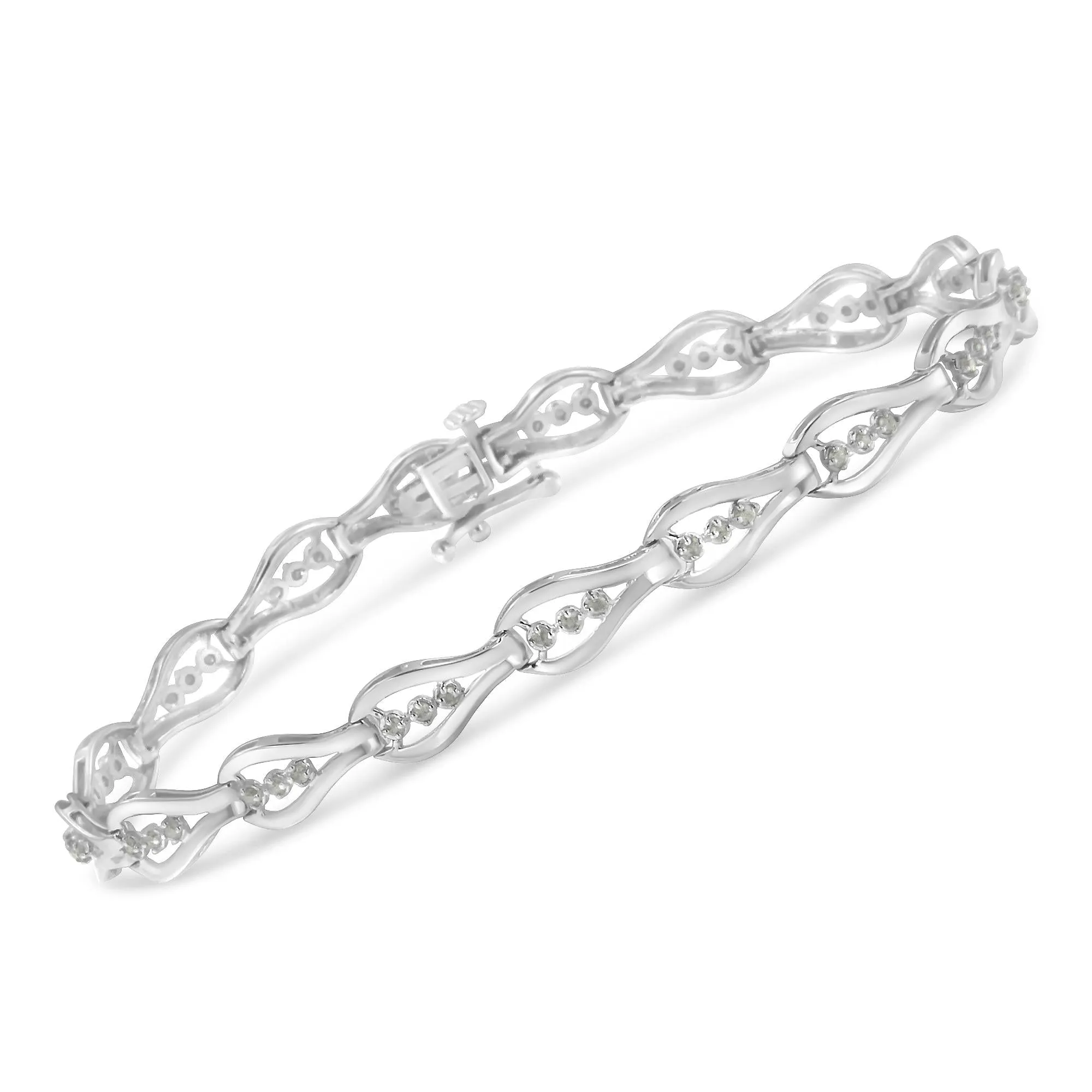 Sterling Silver Diamond Link Bracelet (0.5 cttw, I-J Color, I3 Clarity) sold by Zulily product image thumbnail 4