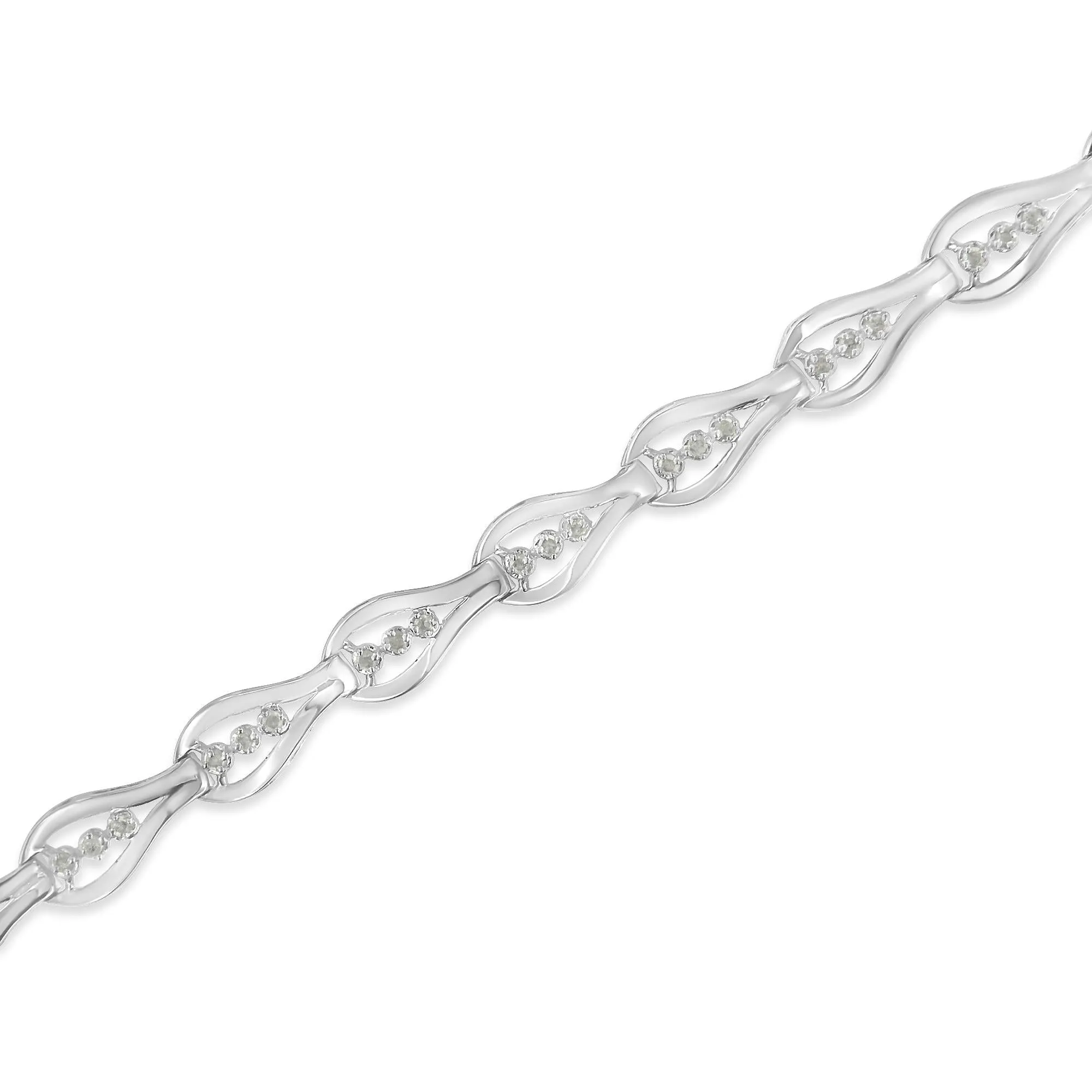 Sterling Silver Diamond Link Bracelet (0.5 cttw, I-J Color, I3 Clarity) sold by Zulily product image thumbnail 5